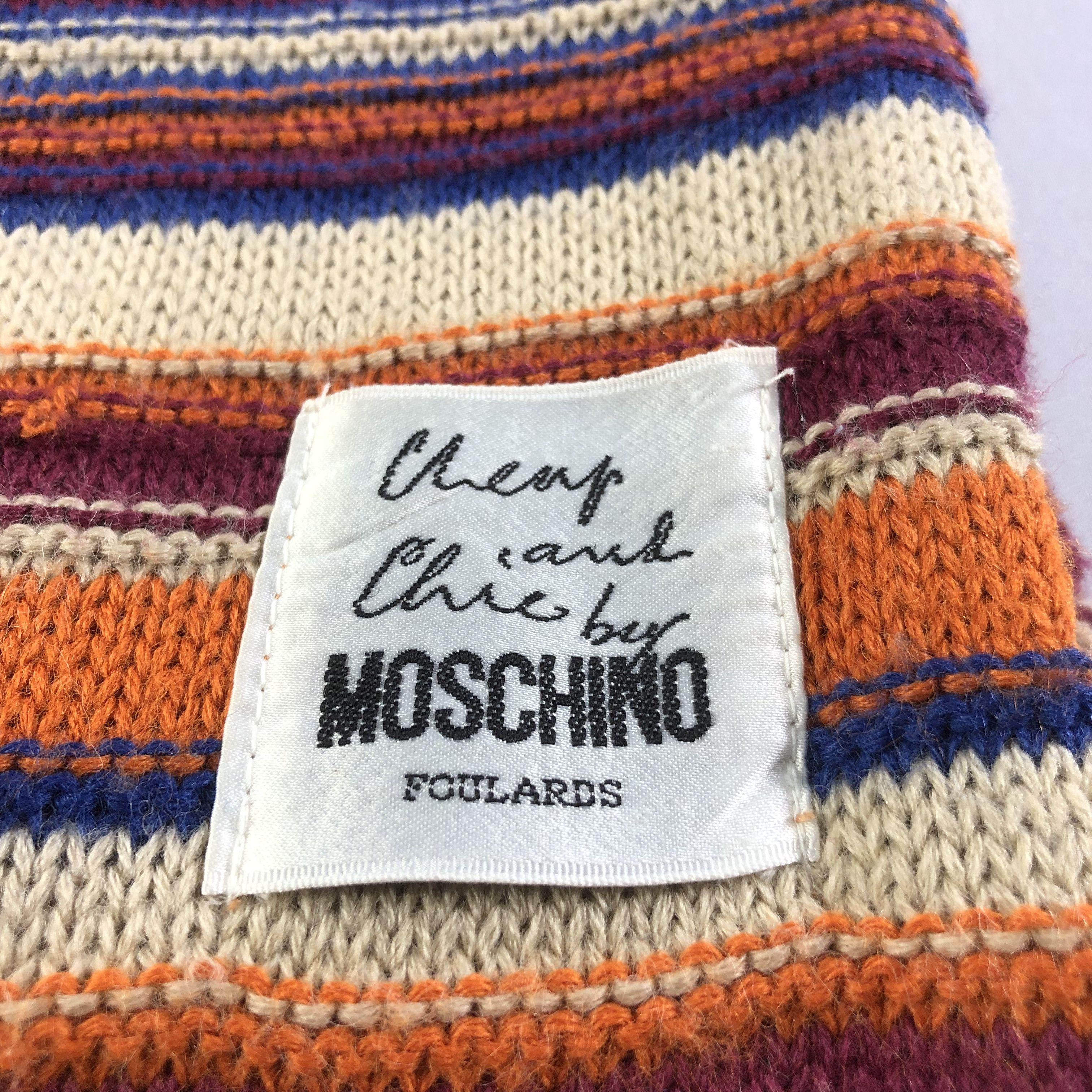 Moschino Moschino Striped Wool Scarf Muffler V1535 Size ONE SIZE - 4 Thumbnail