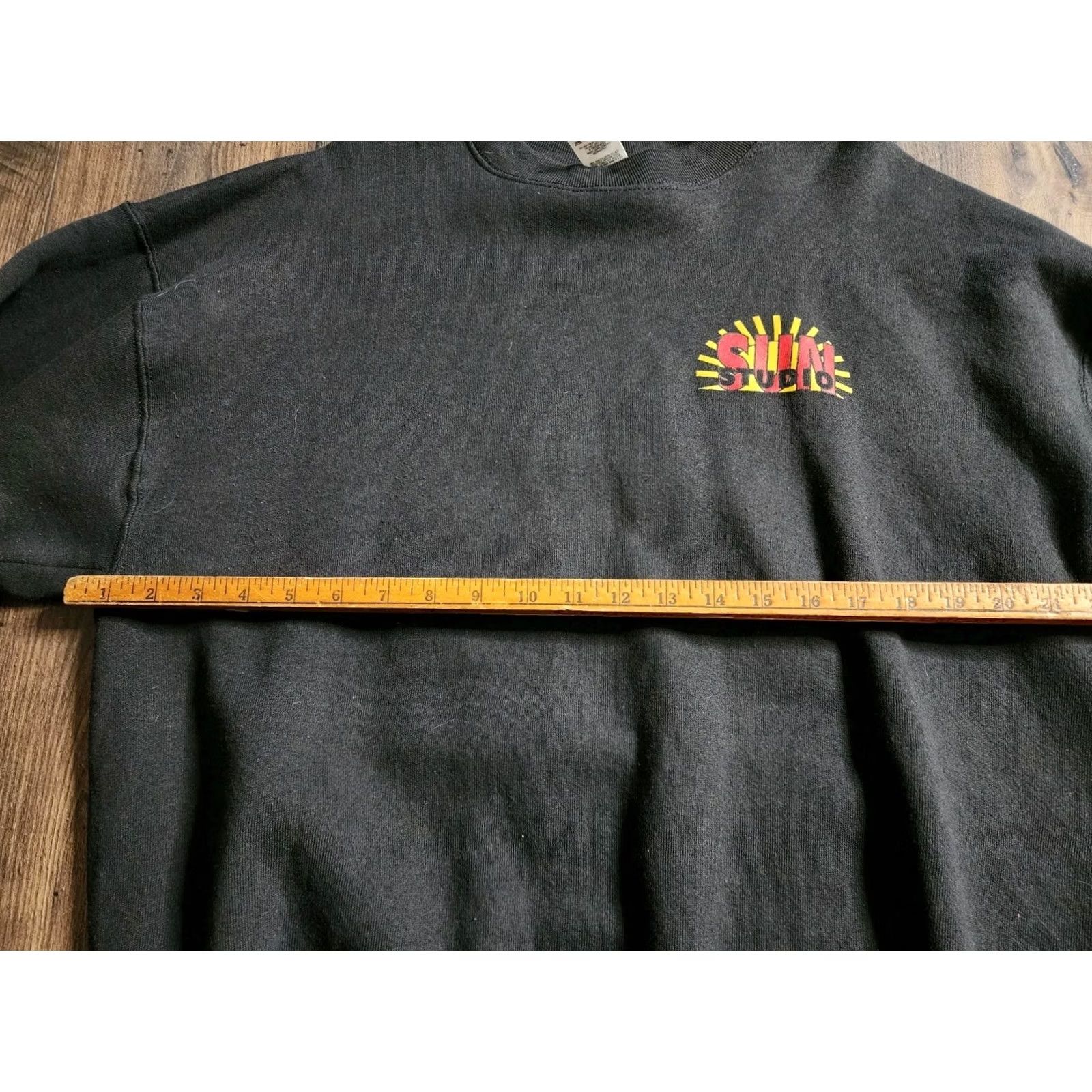 Fruit Of The Loom VINTAGE Fruit of the Loom Sweatshirt Mens XL Sun Studio Elvis Johnny Cash Music Double Sided Graphic Print Pullover Black Cotton Blend Size US XL / EU 56 / 4 - 3 Thumbnail