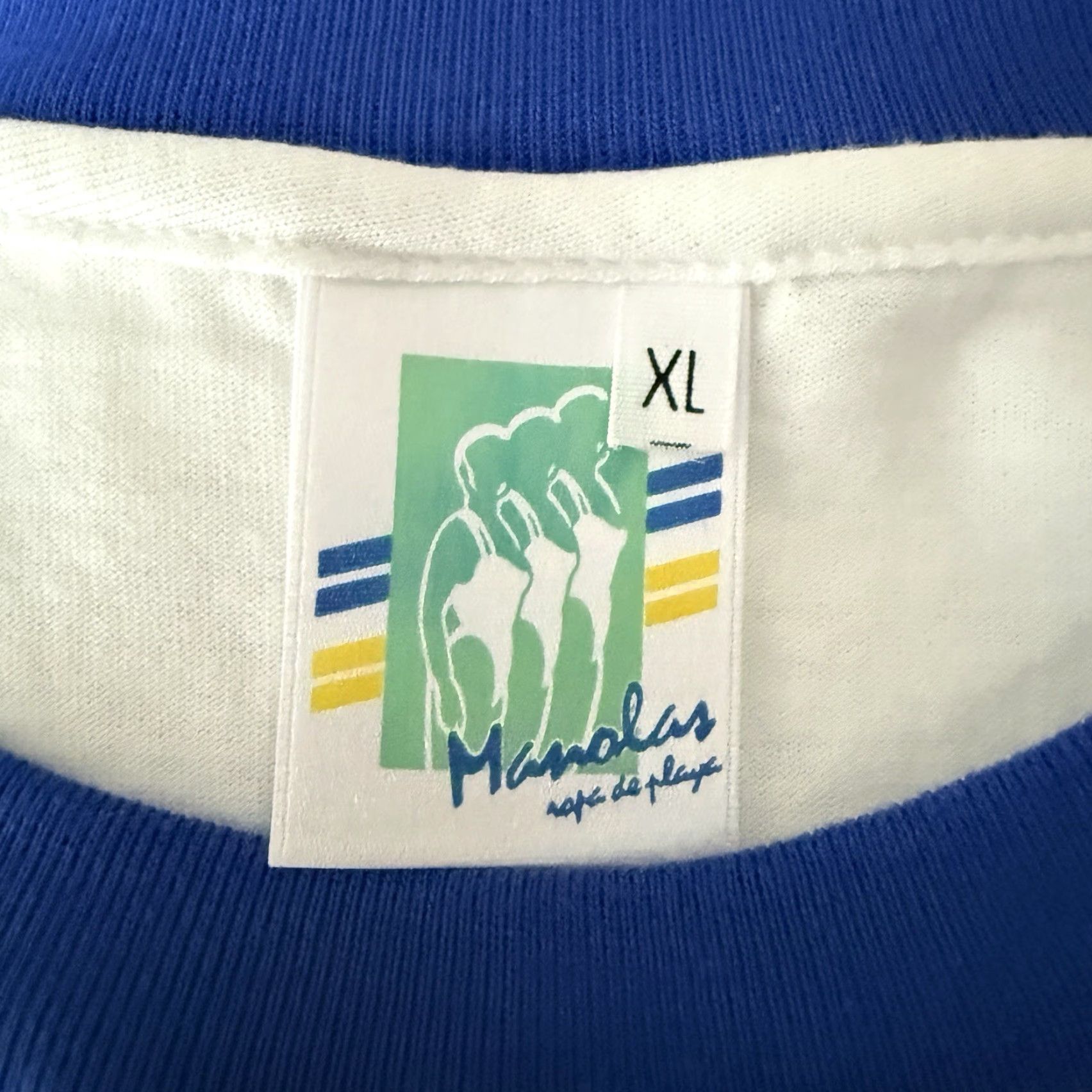 Vintage VTG MEXICO Unbranded Polyester Blend White Graphic Tee Mens Size XL SINGLE STITCH Manolas Stitch Size US XL / EU 56 / 4 - 4 Thumbnail
