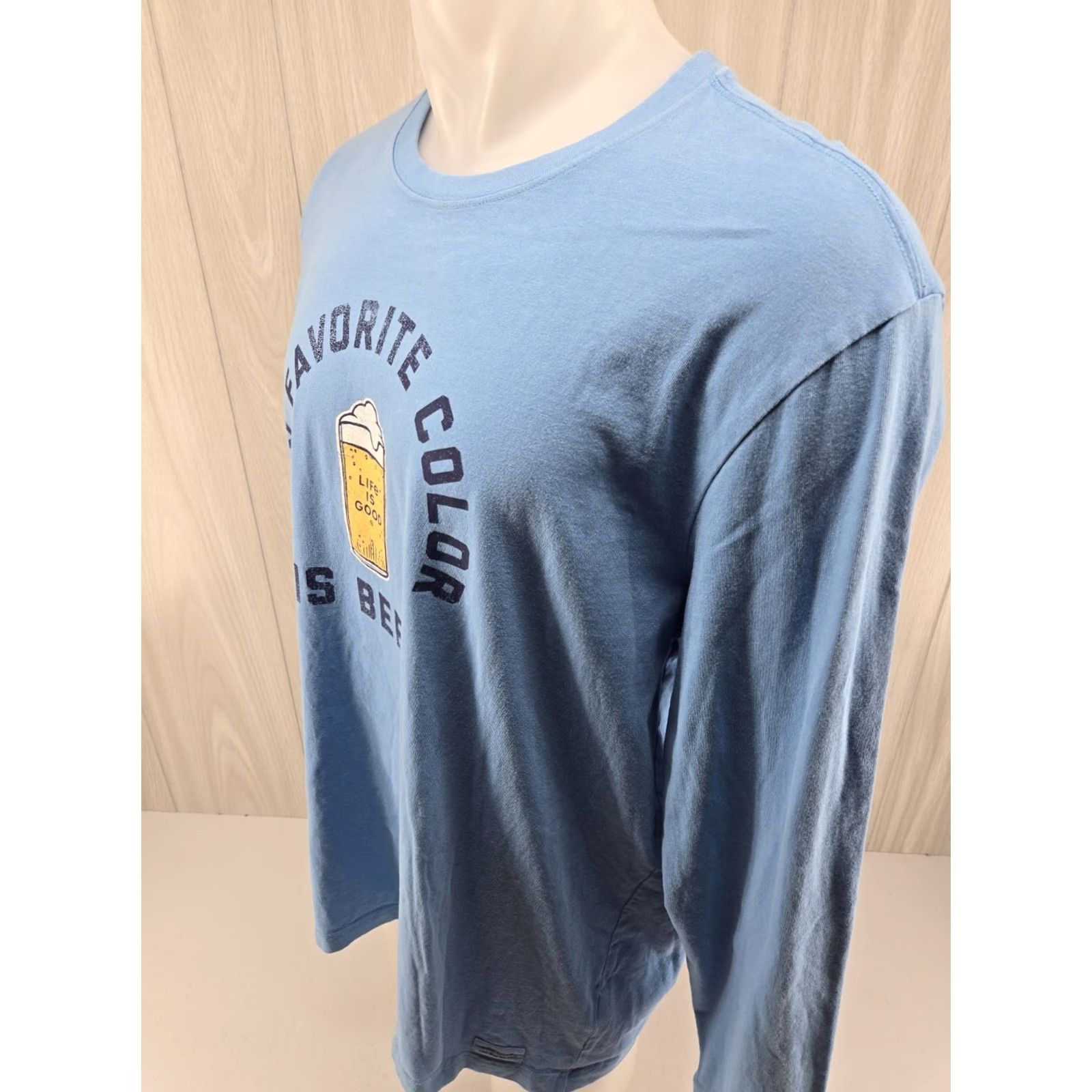 Life is Good Life is Good Crusher Long Sleeve T Shirt Large "My Favorite Color Is Beer" Men Shirt Blue XS? Size US L / EU 52-54 / 3 - 5 Thumbnail