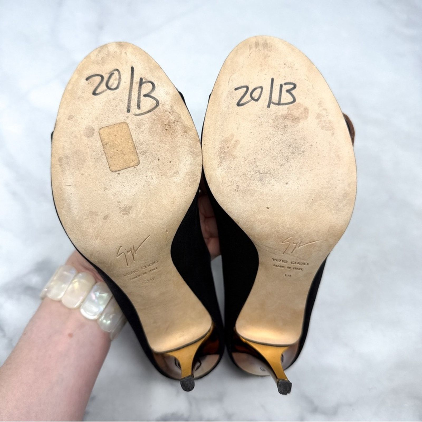Giuseppe Zanotti Giuseppe Zanotti Vintage Y2K Leather Croc Flower Silk Heels Size US 9 / IT 39 - 10 Thumbnail