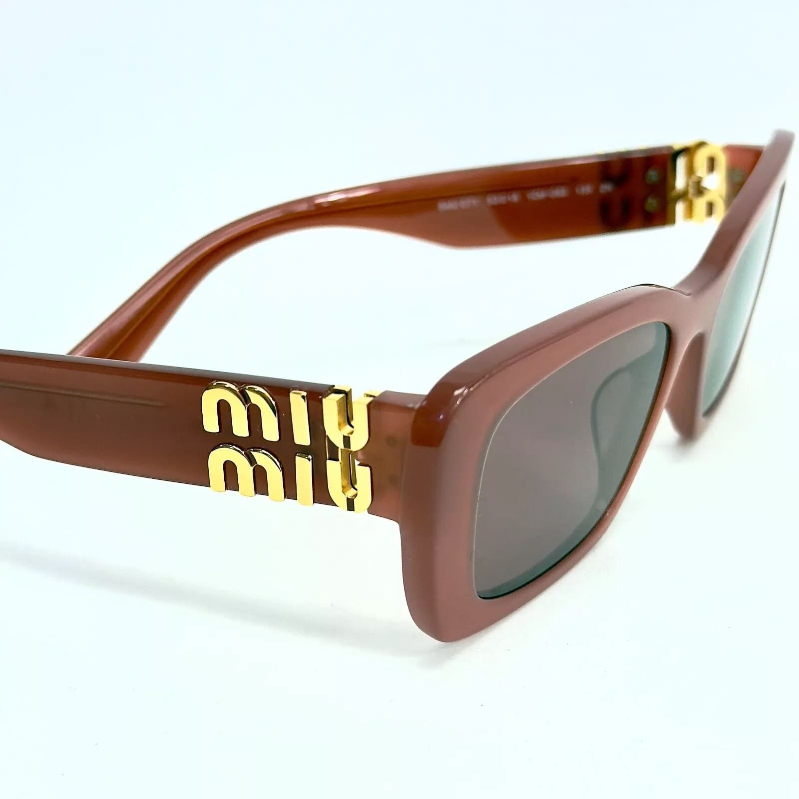 Miu Miu MIU MIU LOGO MU07YS Cognac Opal Violet Geometric Luxury 07Y Size ONE SIZE - 3 Thumbnail