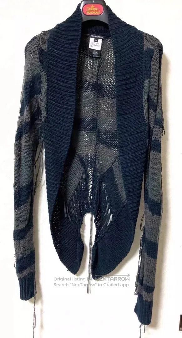 Ann Demeulemeester Ann Demeulemeester Destroy Border Rock fringe show cardigan Size US M / EU 48-50 / 2 - 2 Thumbnail