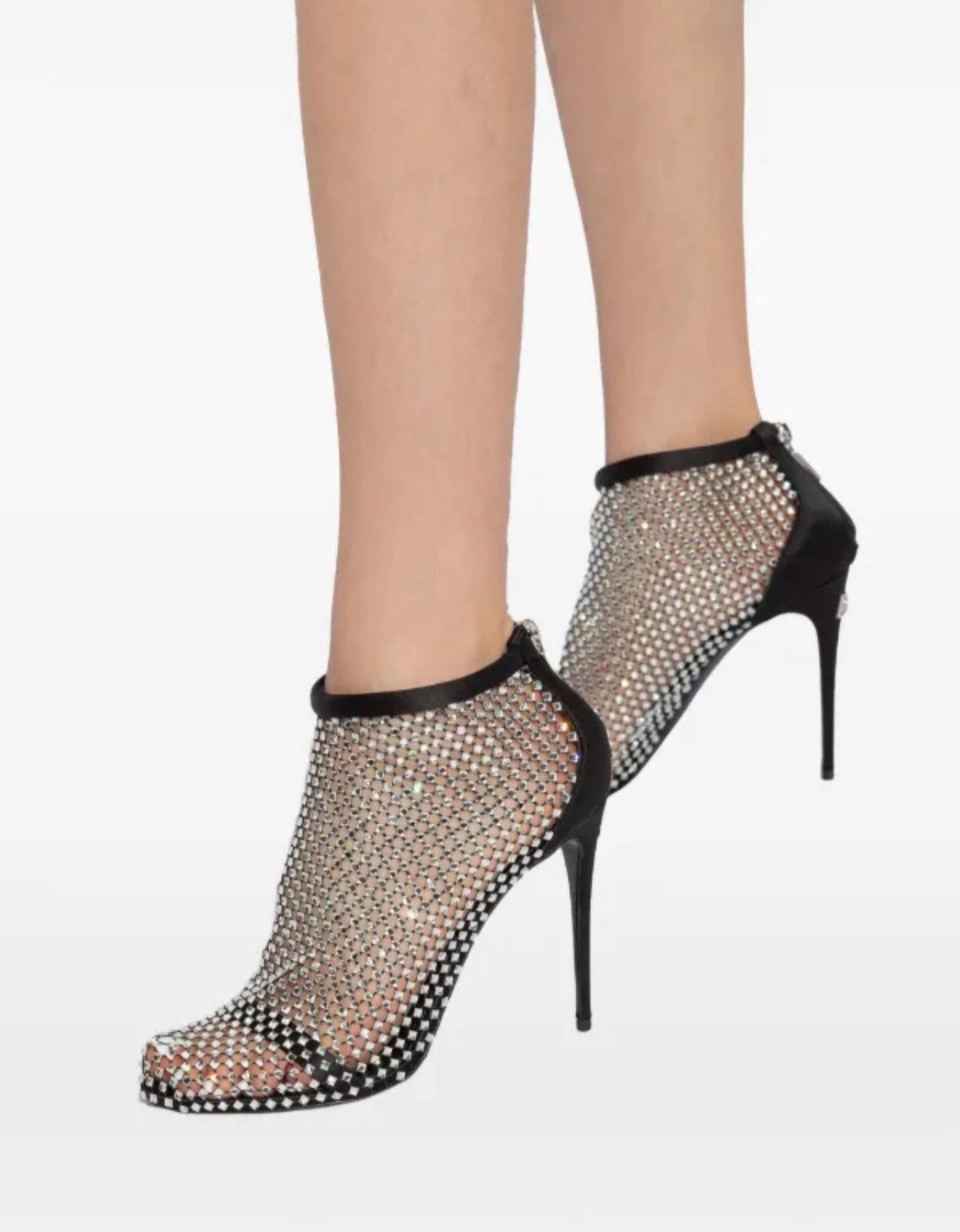 Dolce & Gabbana Dolce & Gabbana mesh crystal embellished satin pumps size 35 Size US 5 / IT 35 - 2 Thumbnail