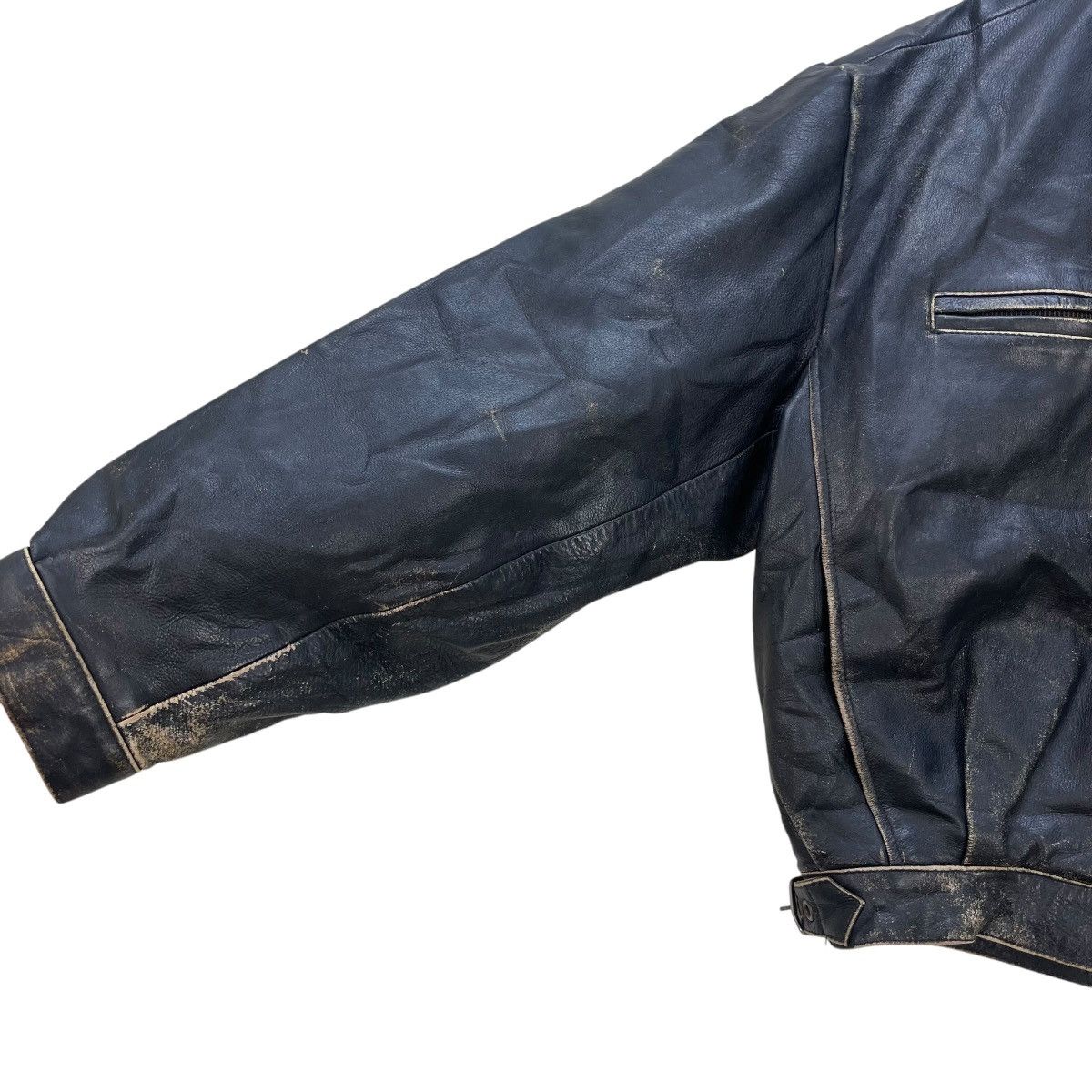 Gear for Sports × Genuine Leather 💥Vintage Jai Alai Genuine Leather Biker Cafe Racer Jacket Size US M / EU 48-50 / 2 - 4 Thumbnail