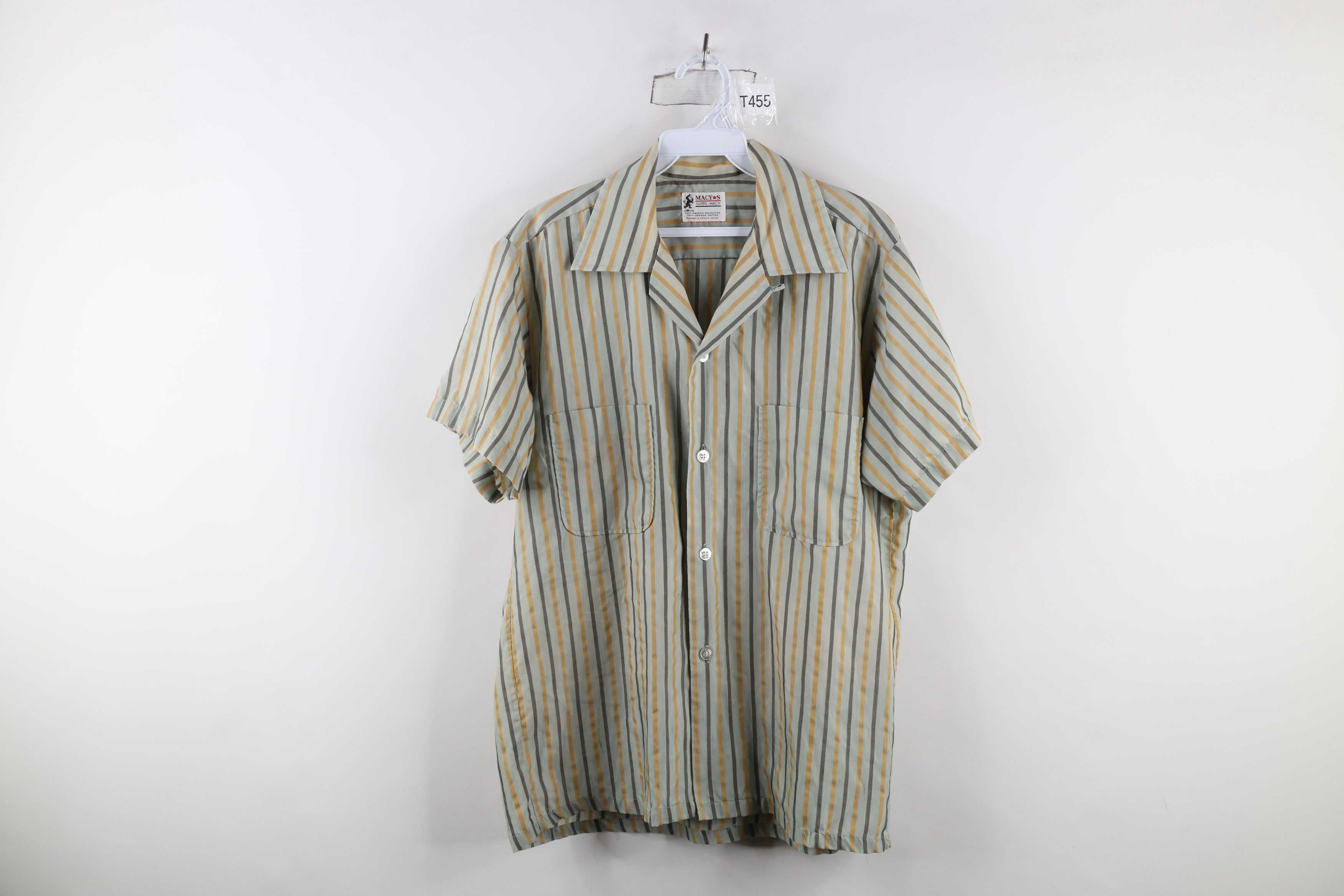 Macys × Vintage Vintage 50s 60s Macys Striped Looped Collar Button Shirt Size US M / EU 48-50 / 2 - 1 Thumbnail