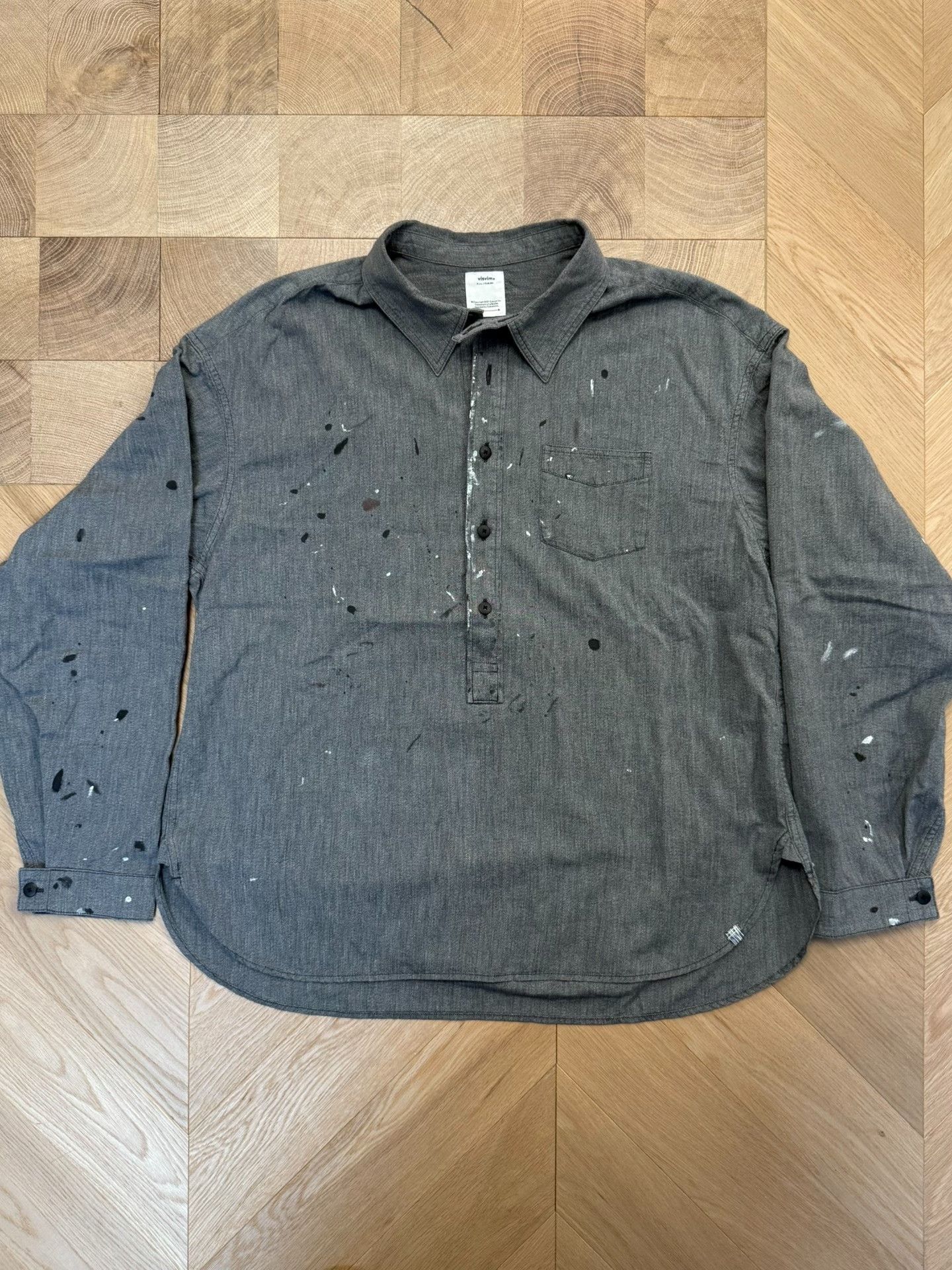 Visvim VISVIM 1910 P.O. Gray Paint Splatter Shirt Size US L / EU 52-54 / 3 - 1 Thumbnail