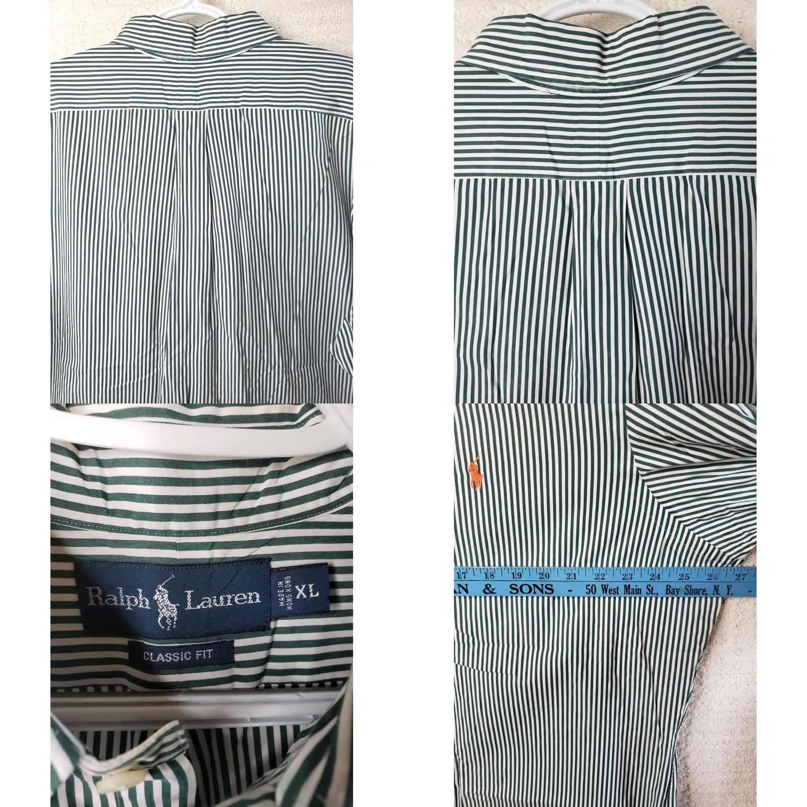 Ralph Lauren Ralph Lauren Custom Fit Shirt Mens XL Green White Stripe Long Sleeve Button-Up Size US XL / EU 56 / 4 - 8 Thumbnail