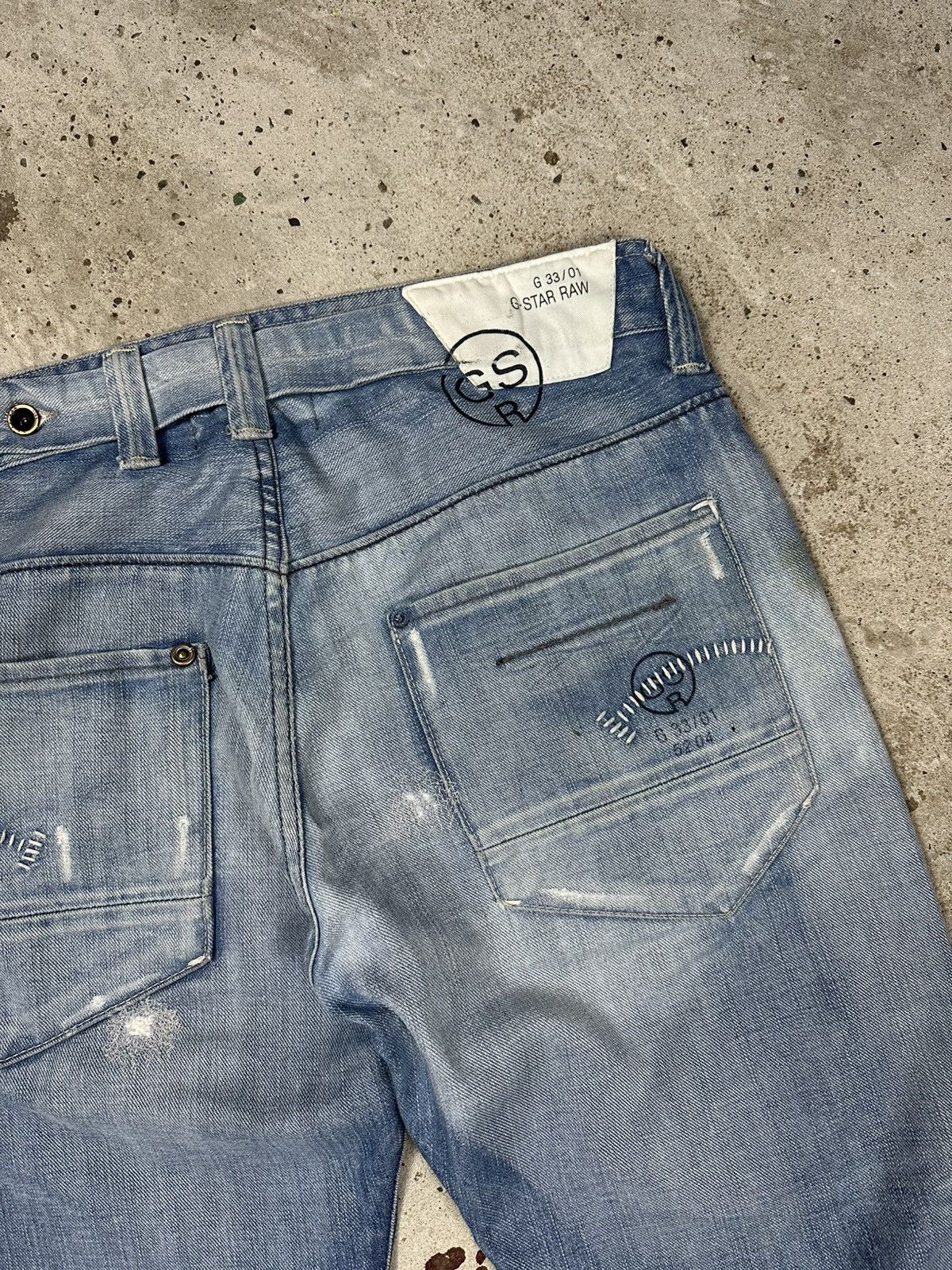 G-Star × Vintage Vintage Y2K G Star Raw Radar Tapered Reworked Denim Pants Size US 36 / EU 52 - 15 Thumbnail