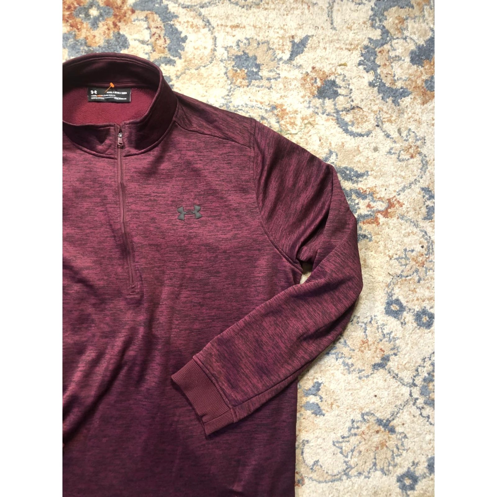 Under Armour Under Armour Pullover Mens 3XL Burgundy ColdGear Quarter Zip Fleece Loose Fit Size US XXL / EU 58 / 5 - 4 Thumbnail
