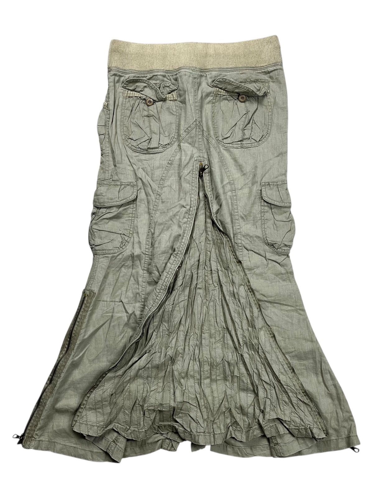 If Six Was Nine 2000s GOA - Multizpper Parachute Cargo Skirt Size 29" - 5 Thumbnail