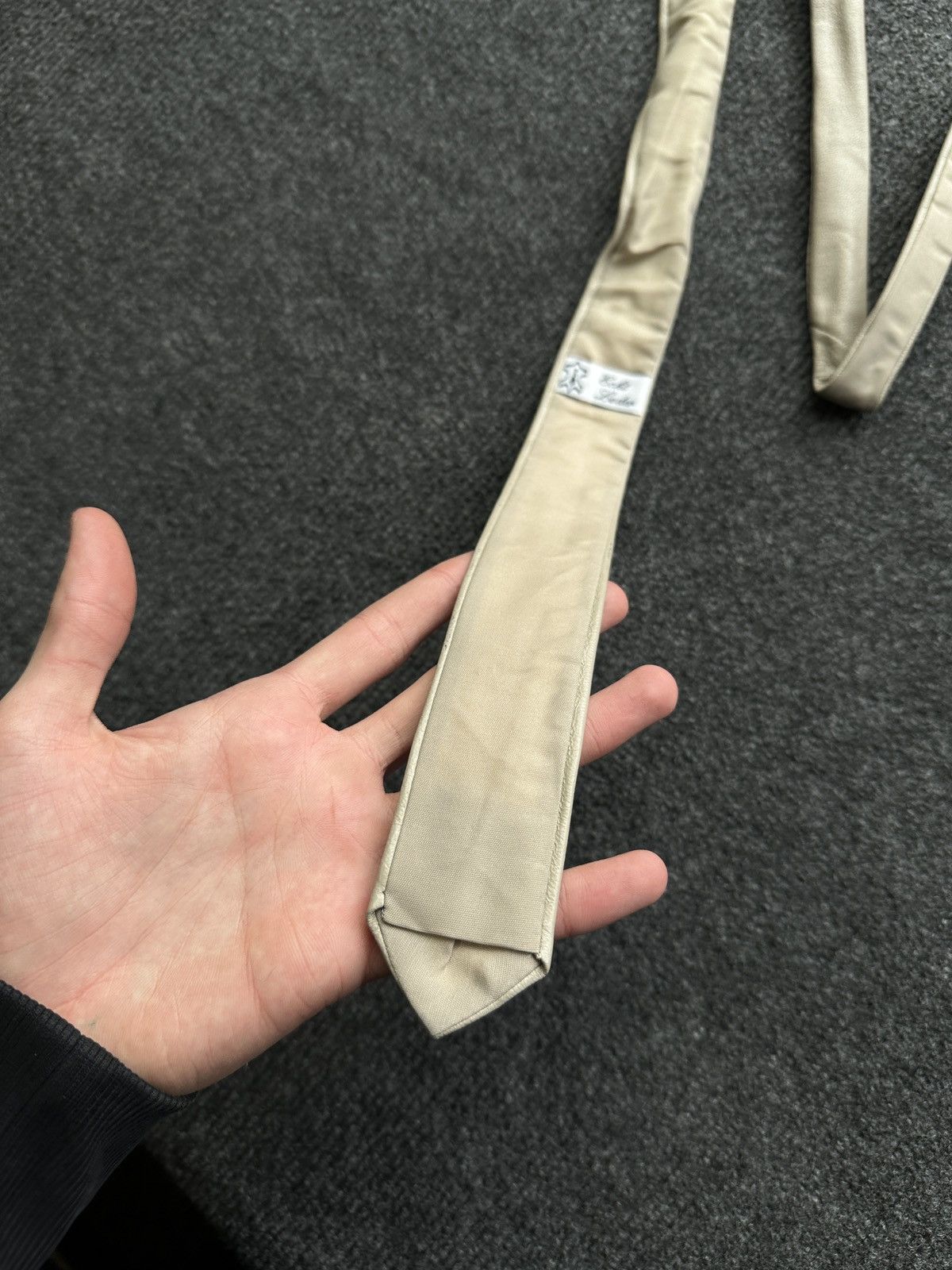 Other 🚨 LEATHER BEIGE ITALY TIE LUXURY VNTG RARE OLD MONEY Size ONE SIZE - 3 Thumbnail
