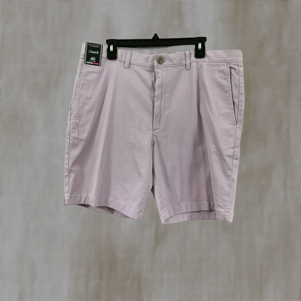 Roundtree & Yorke ROUNDTree & Yorke MENS Purple Shorts 40 NWT Zip Cotton Chino Classic Mid Rise 9in Inseam, Casual Summer Spring, Regular Mens Size US 40 / EU 56 - 1 Thumbnail