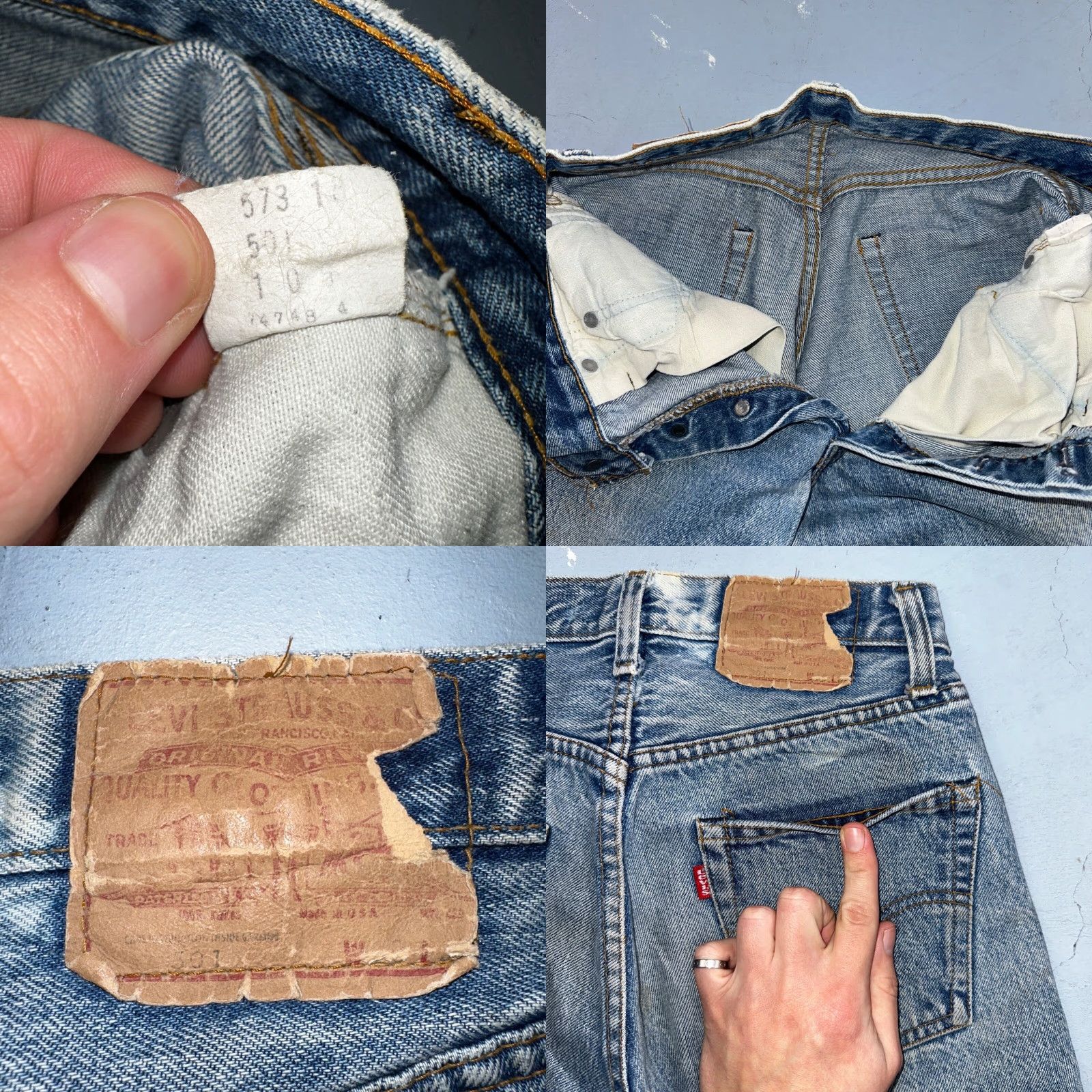 Levi's VINTAGE Levi's 501 Jeans Men 28x34 Blue Denim Straight 80s USA Selvedge Distressed Classic 501 XX Size US 28 / EU 44 - 10 Thumbnail