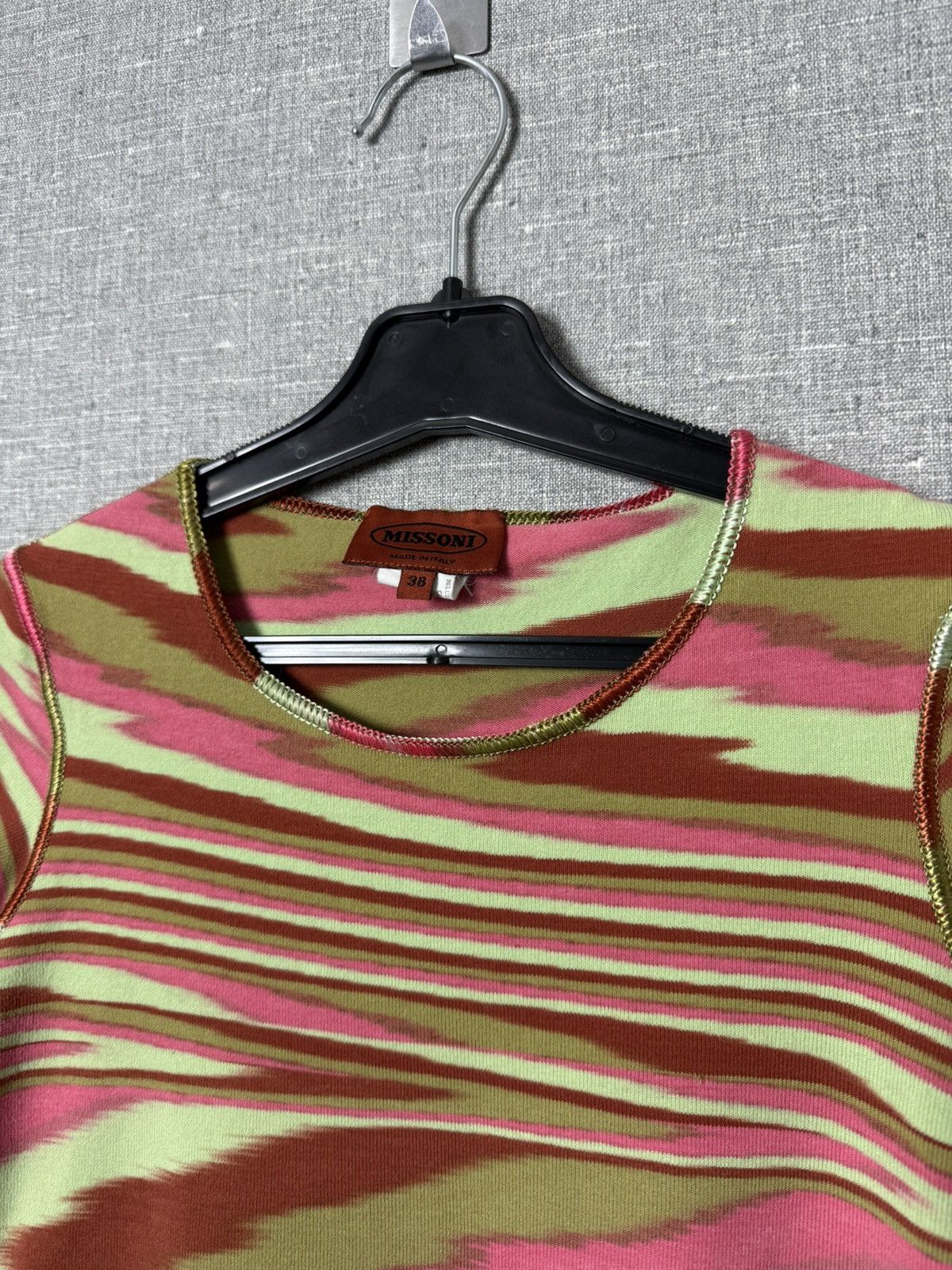 Missoni Missoni Multicolor Wave Stripe Knit Top Ribbed Fitted Tee Size XS / US 0-2 / IT 36-38 - 5 Thumbnail