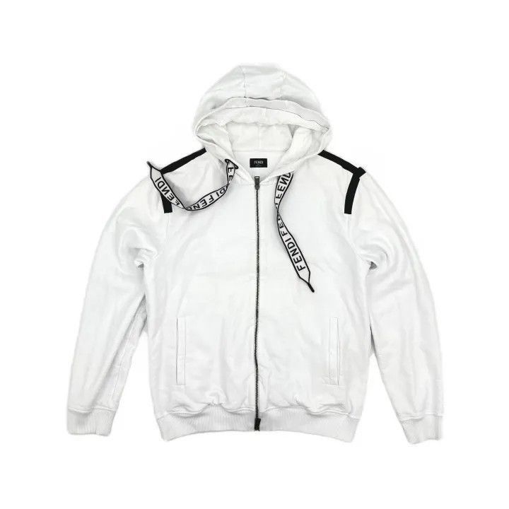 Fendi Fendi White Hooded Sweatshirt for Men -2507 Size US XL / EU 56 / 4 - 2 Thumbnail