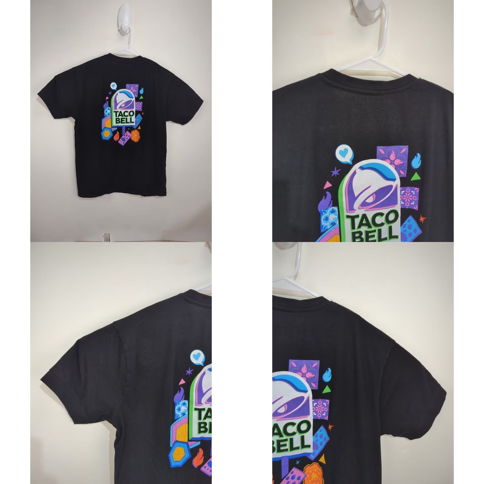Bell Taco Bell Shirt Unisex Adults Black 3 Button Henley Short Sleeve Double-Sided Logo Regular M Size US M / EU 48-50 / 2 - 8 Thumbnail