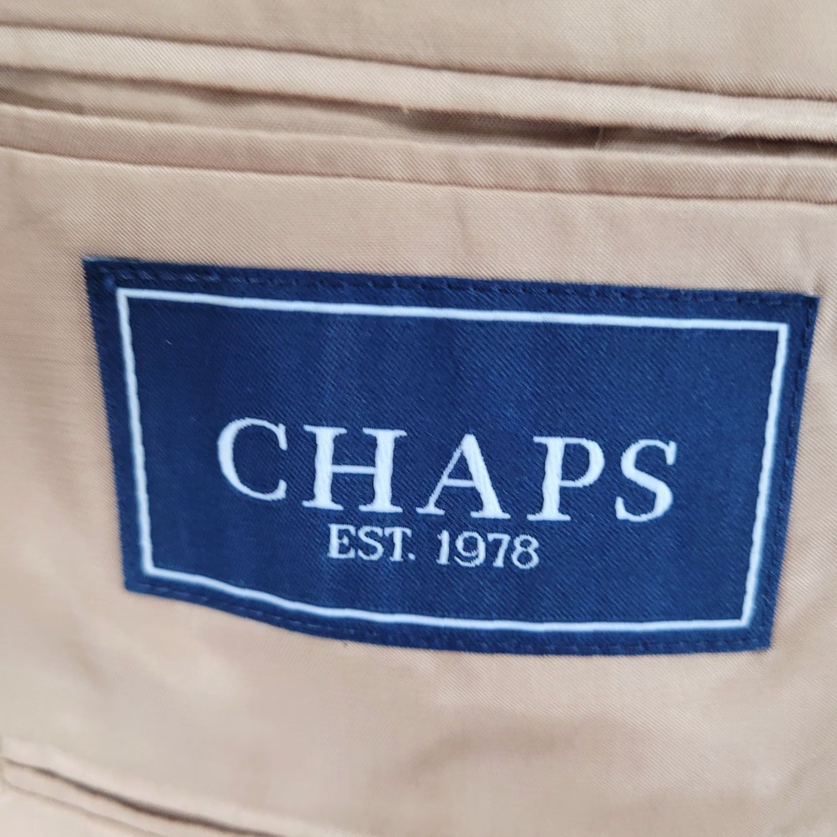 Chaps Chaps Ralph Lauren Tan Microfiber 2 Button Vented Notch Blazer Jacket Size 42 Size 42R - 3 Thumbnail
