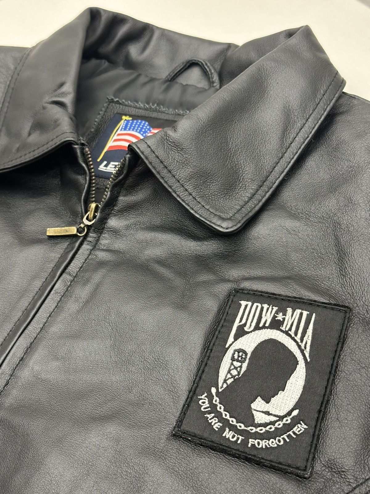 Vintage POW MIA You Are Not Forgotten Leather Jacket Y2K 2005 NWT Size US XL / EU 56 / 4 - 6 Thumbnail