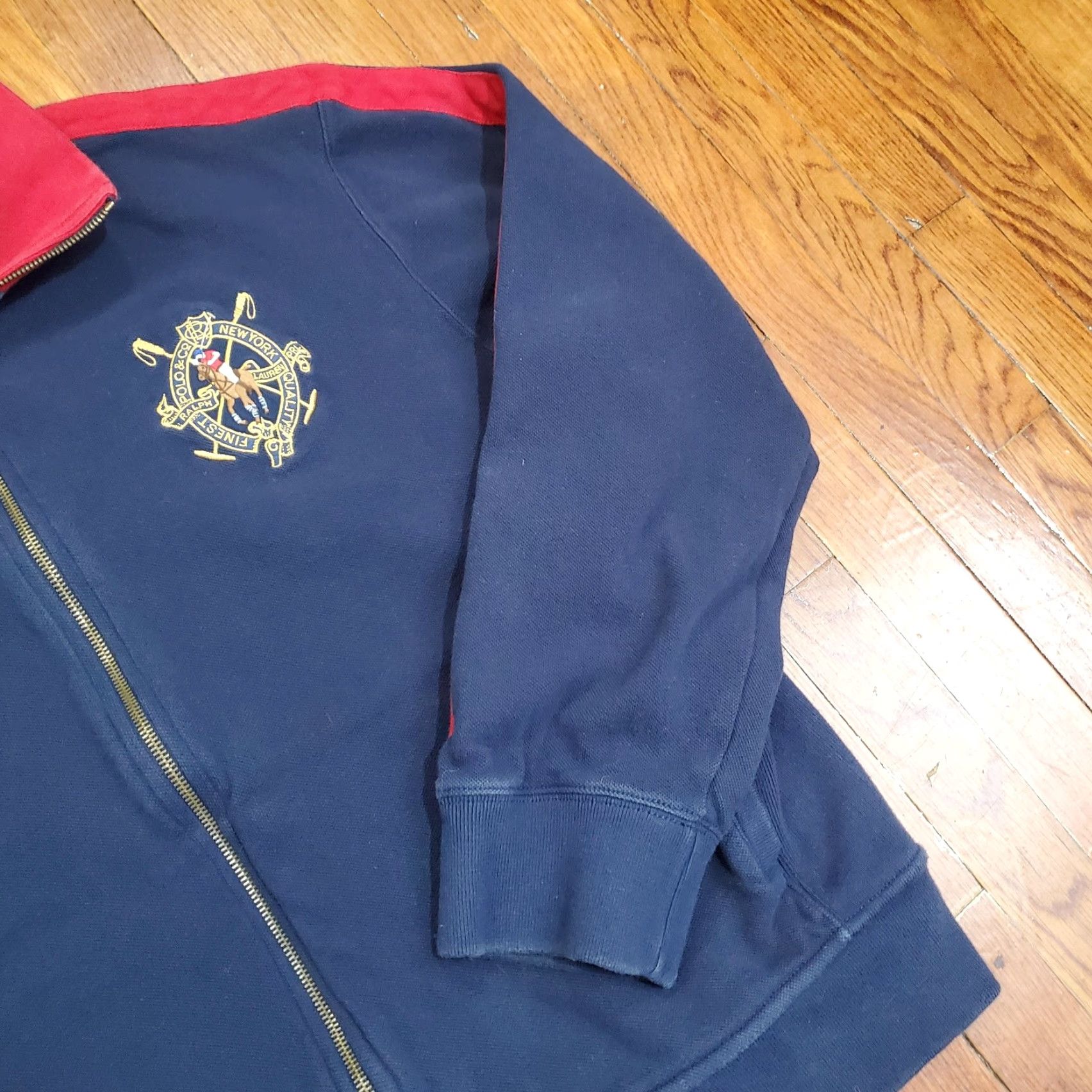 Polo Ralph Lauren Polo Ralph Lauren Track Jacket Mens XL Blue Red Full Zip Embroidered Crest Logo Size US XL / EU 56 / 4 - 3 Thumbnail