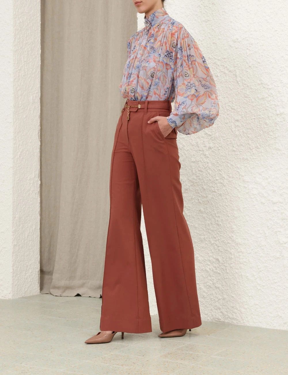 Zimmermann oc11z0825 Eden Lantern Blouse in Multicolor Size S / US 4 / IT 40 - 3 Thumbnail