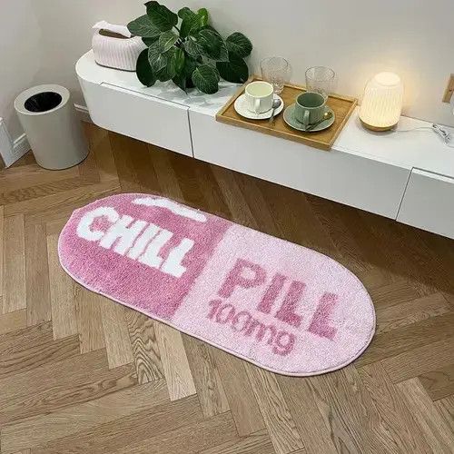 Other 3D Pink "CHILL PILL" Handmade Soft Rug Size ONE SIZE - 2 Thumbnail