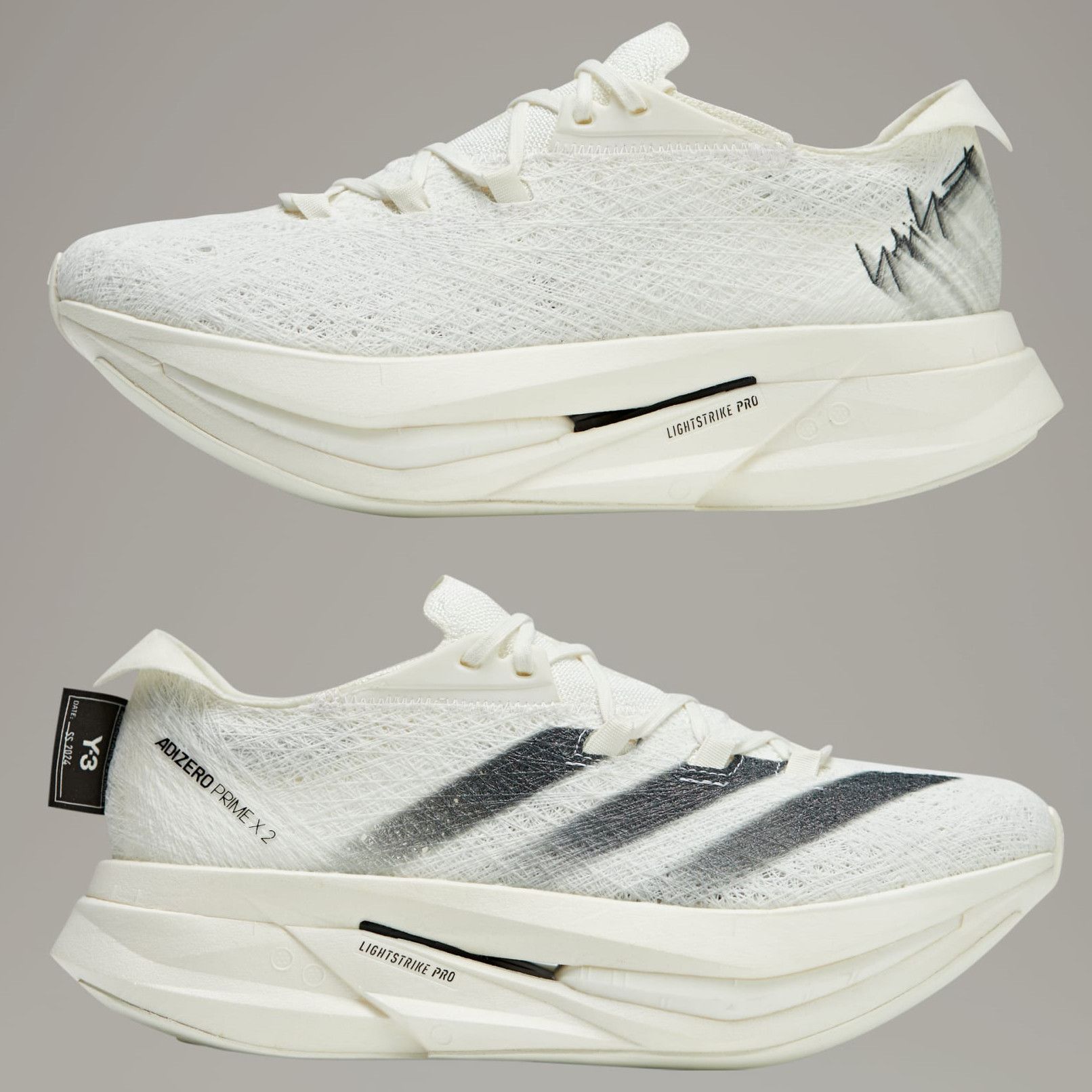 Y-3 12.5 Adidas Y-3 Prime X 2.0 Strung Off White Black Sneakers Size US 12.5 / EU 45-46 - 1 Thumbnail