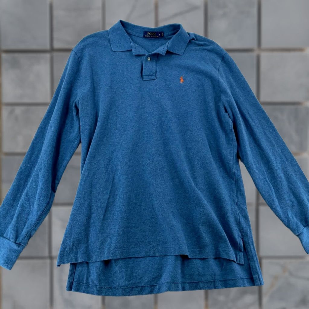 Polo Ralph Lauren Polo Ralph Lauren Polo Shirt Mens Large Blue Classic Fit Slit Logo 100% Cotton Shirt Size US L / EU 52-54 / 3 - 1 Thumbnail