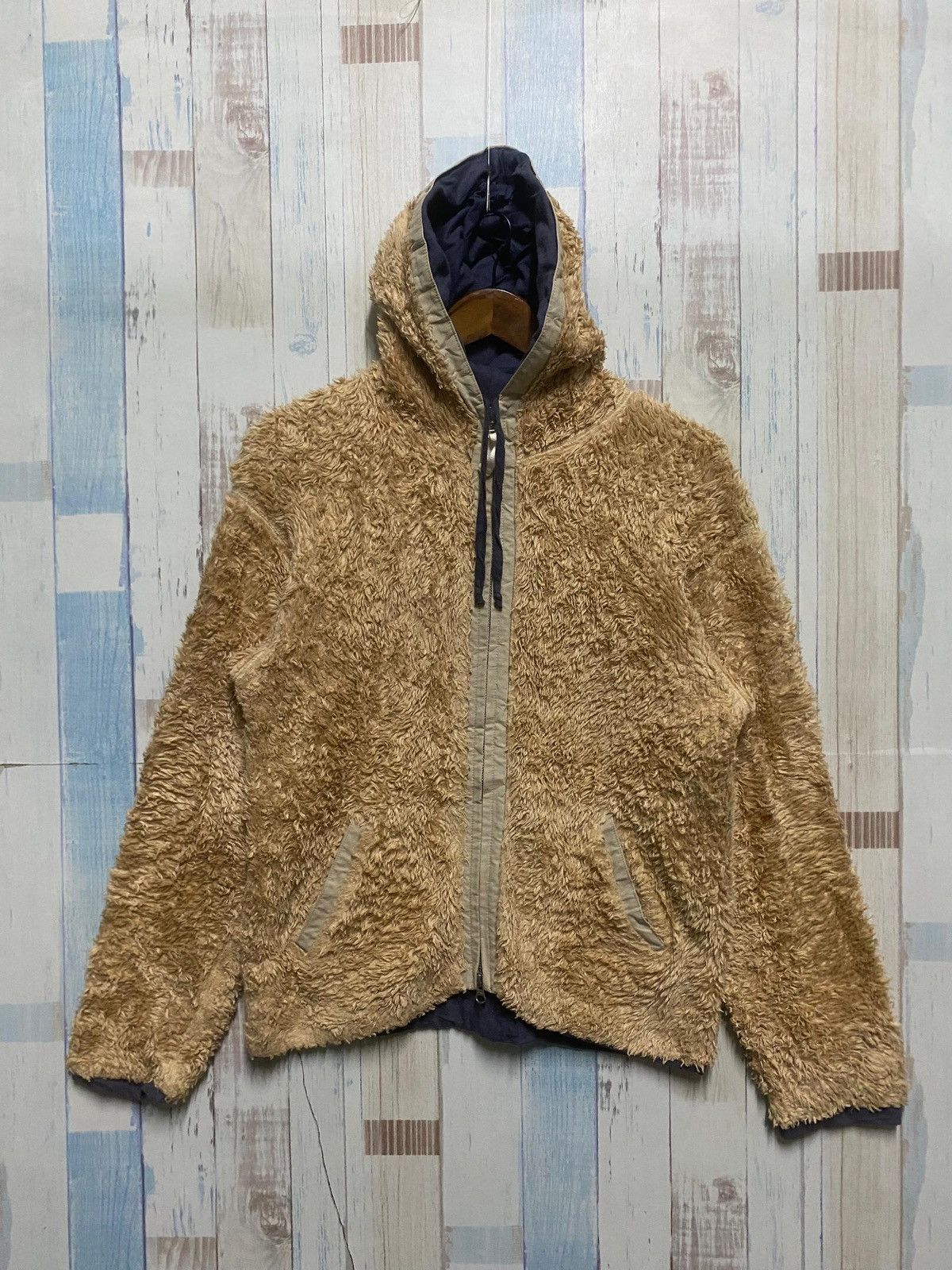 45rpm × Japanese Brand × Vintage Vintage 45rpm Indigo Sherpa Hoodie Zip Up Size S / US 4 / IT 40 - 1 Thumbnail