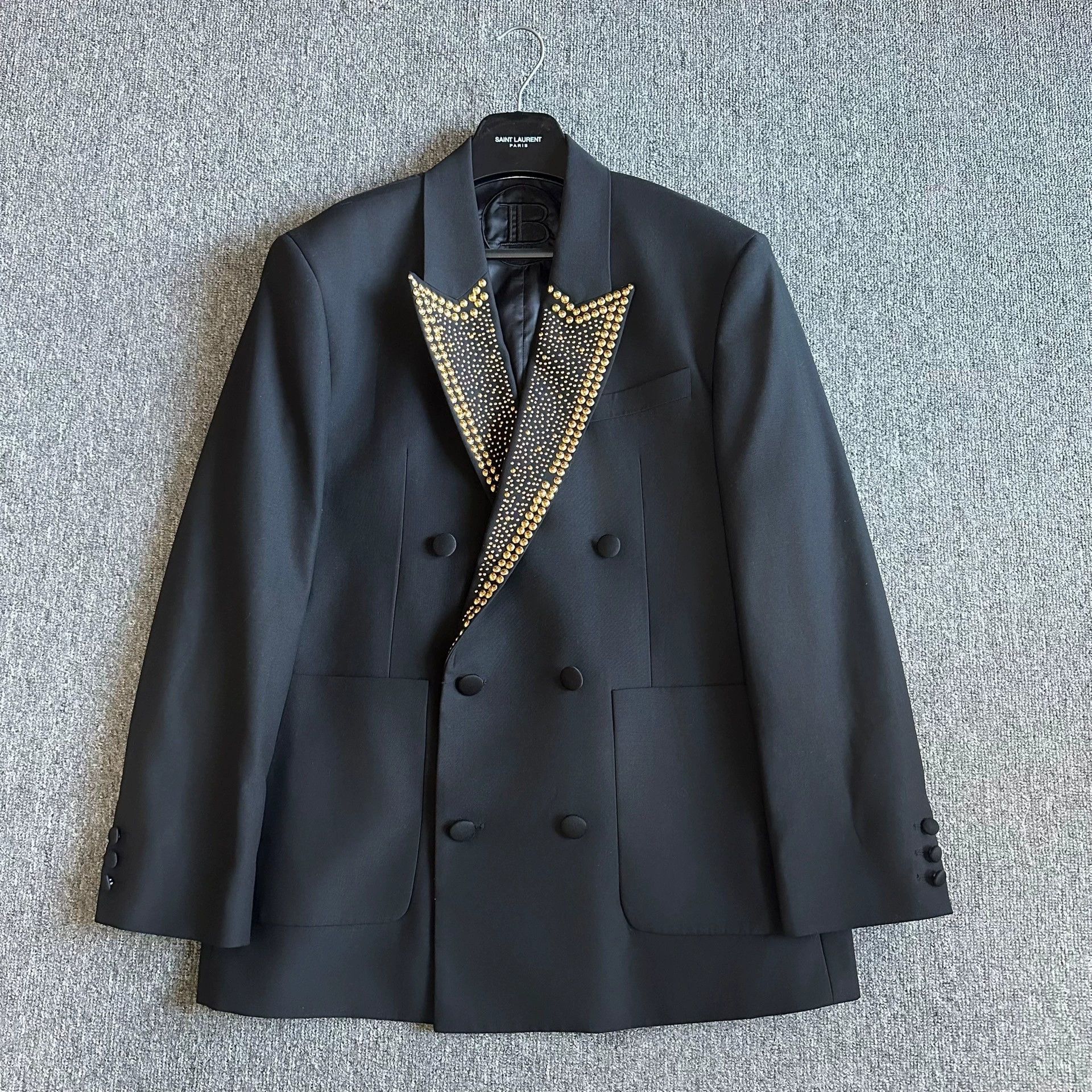 Balmain balmain gold studded lapel blazer jacket Size US L / EU 52-54 / 3 - 1 Thumbnail