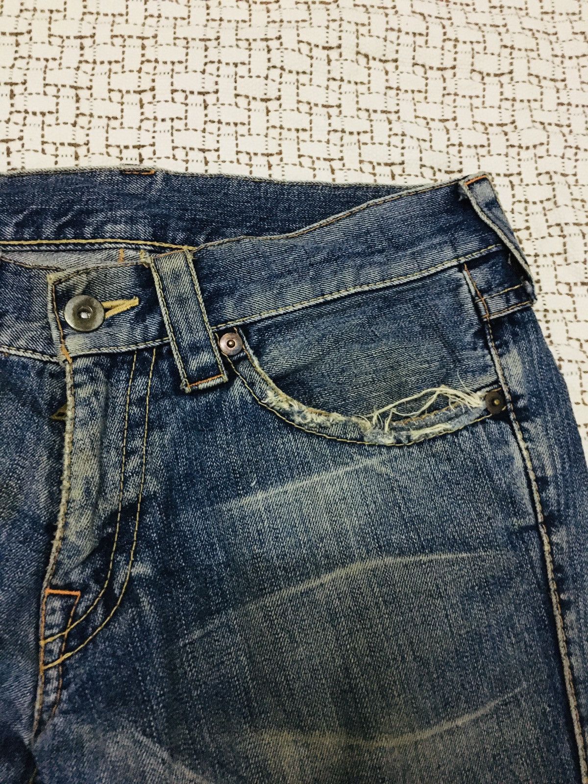 Japanese Brand Unbranded Distressed Flare Jeans (Y01) Size US 33 - 13 Thumbnail