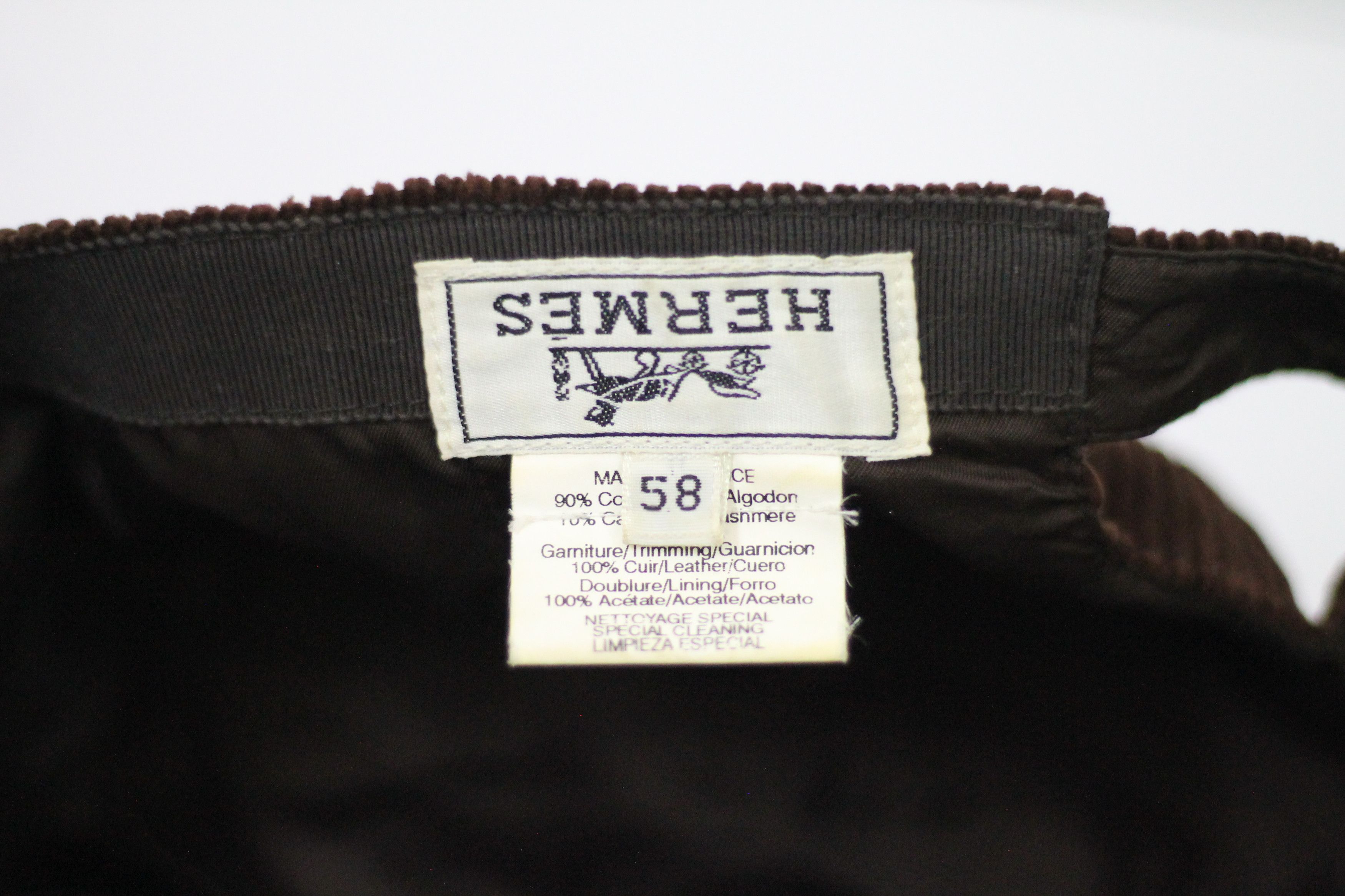 Hermes Vintage HERMES Corduroy H Logo Cap. Size ONE SIZE - 13 Thumbnail