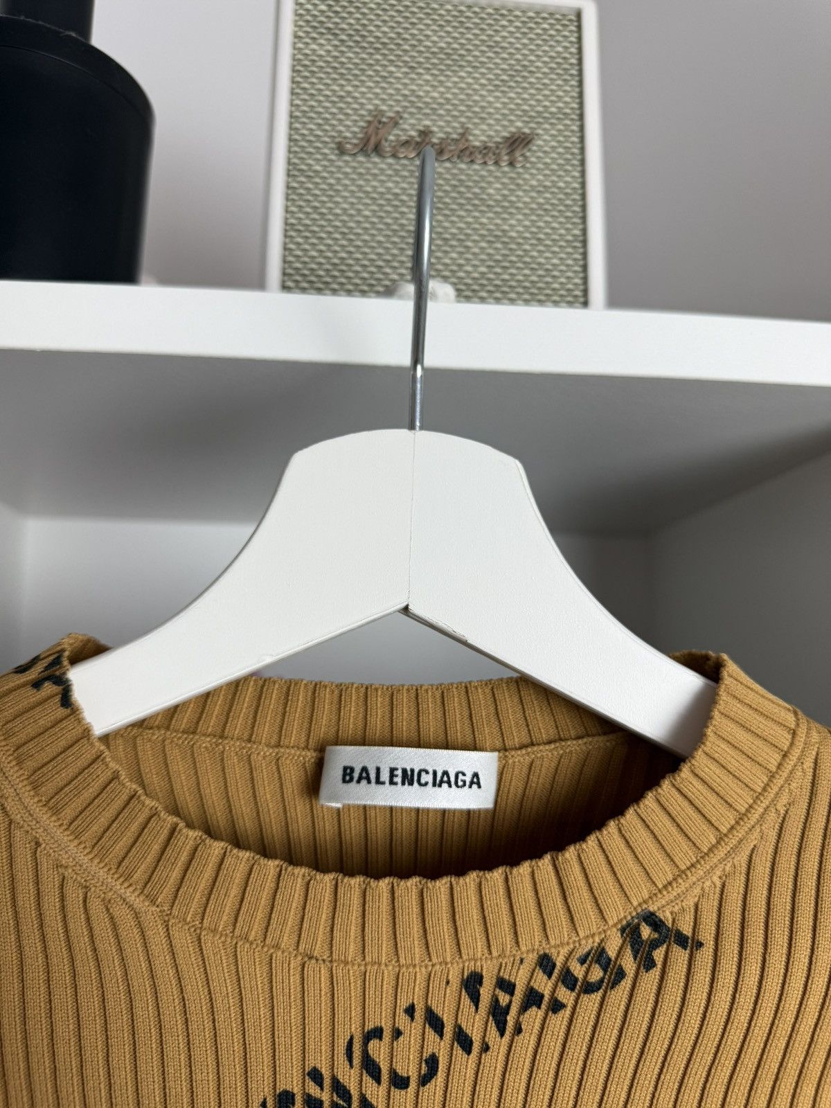 Balenciaga × Designer Balenciaga all over print logo longsleeve sweater S designer Size S / US 4 / IT 40 - 6 Thumbnail