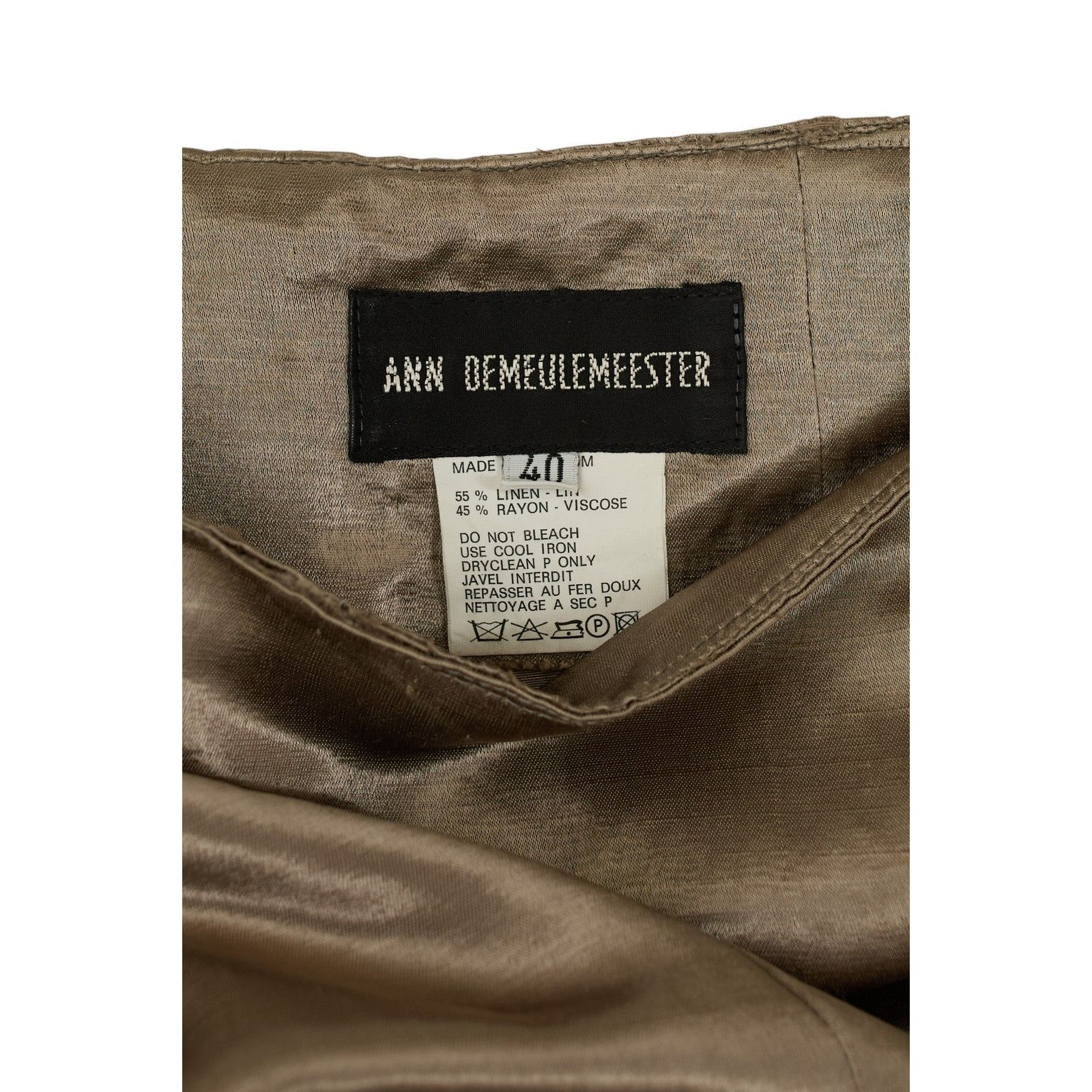 Ann Demeulemeester Light Brown Shiny Linen Maxi Skirt Size 27" / US 4 / IT 40 - 4 Thumbnail