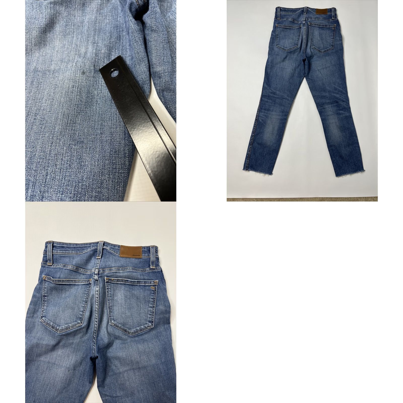 Madewell Madewell Curvy High Rise Skinny Jeans Size 27 Denim Blue Medium Wash 5-Pocket Distressed Belt Loops 25in Inseam Size 27" / US 4 / IT 40 - 8 Thumbnail