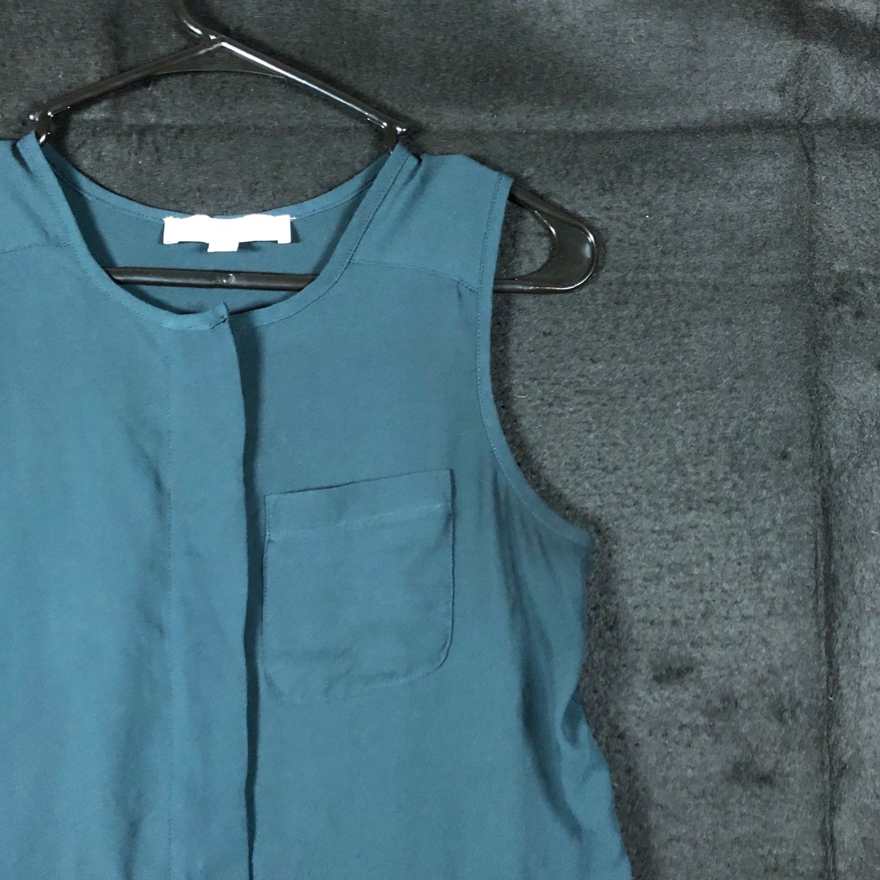 Loft LOFT Womens Blouse Dark Teal Sleeveless Button Down Crew Neck Lightweight XS Size XS / US 0-2 / IT 36-38 - 5 Thumbnail