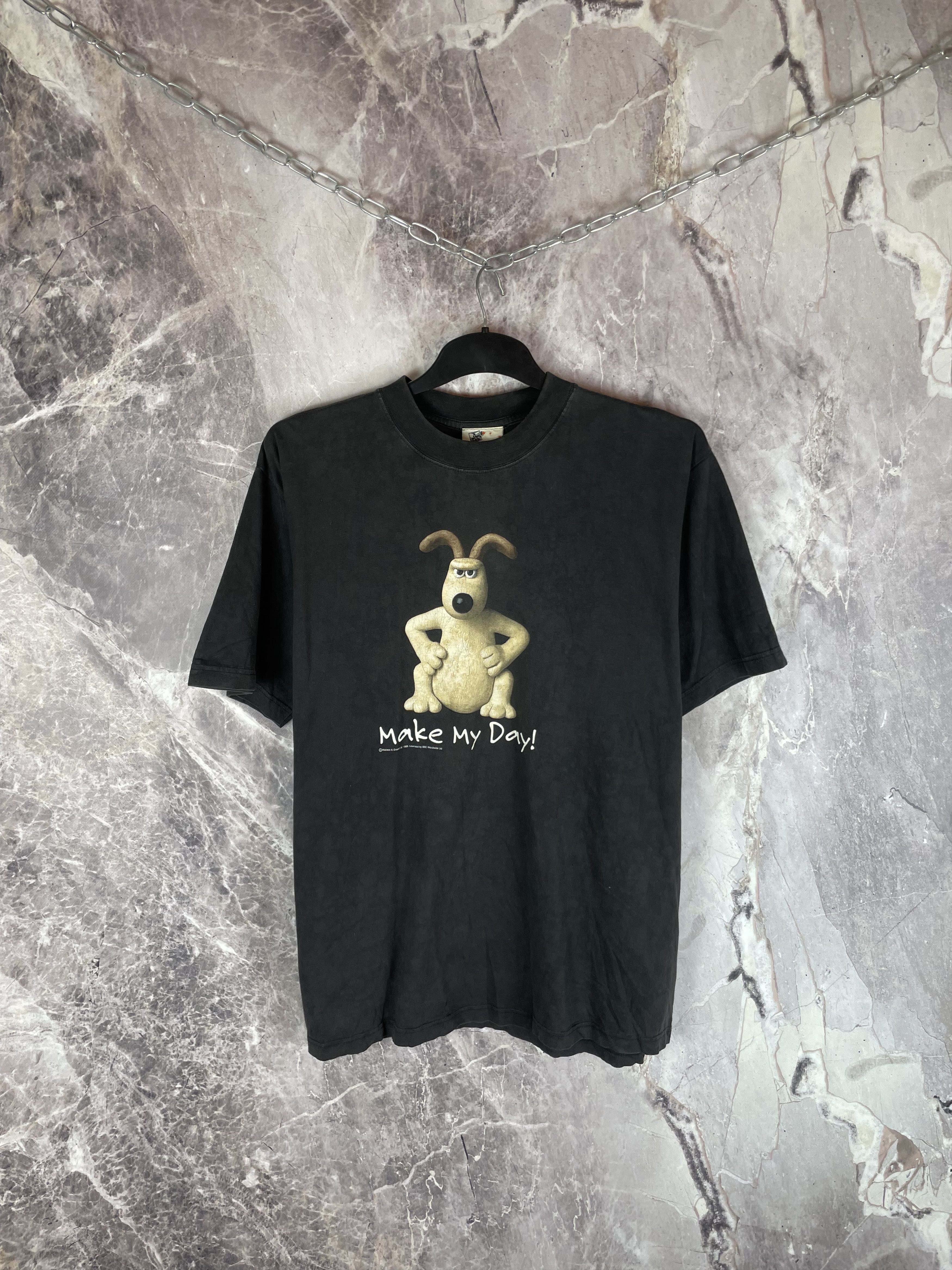 Vintage 1989 Wallace And Gromit Make My Day Dog Vintage T-Shirt Tee Size US XL / EU 56 / 4 - 1 Thumbnail