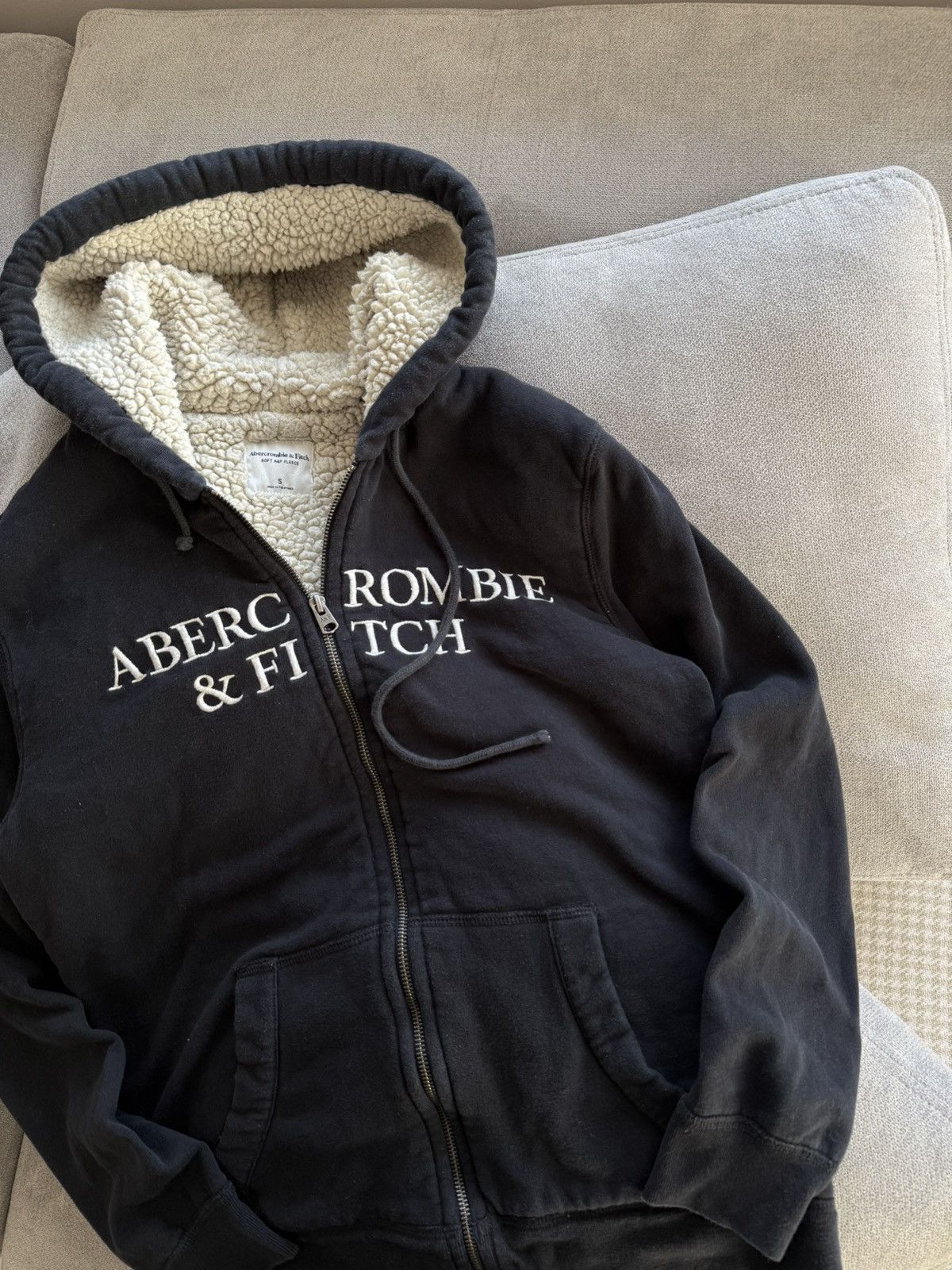 Abercrombie & Fitch Abercrombie & Fitch Y2K Faux Sherpa Zip Hoodie Size US S / EU 44-46 / 1 - 3 Thumbnail