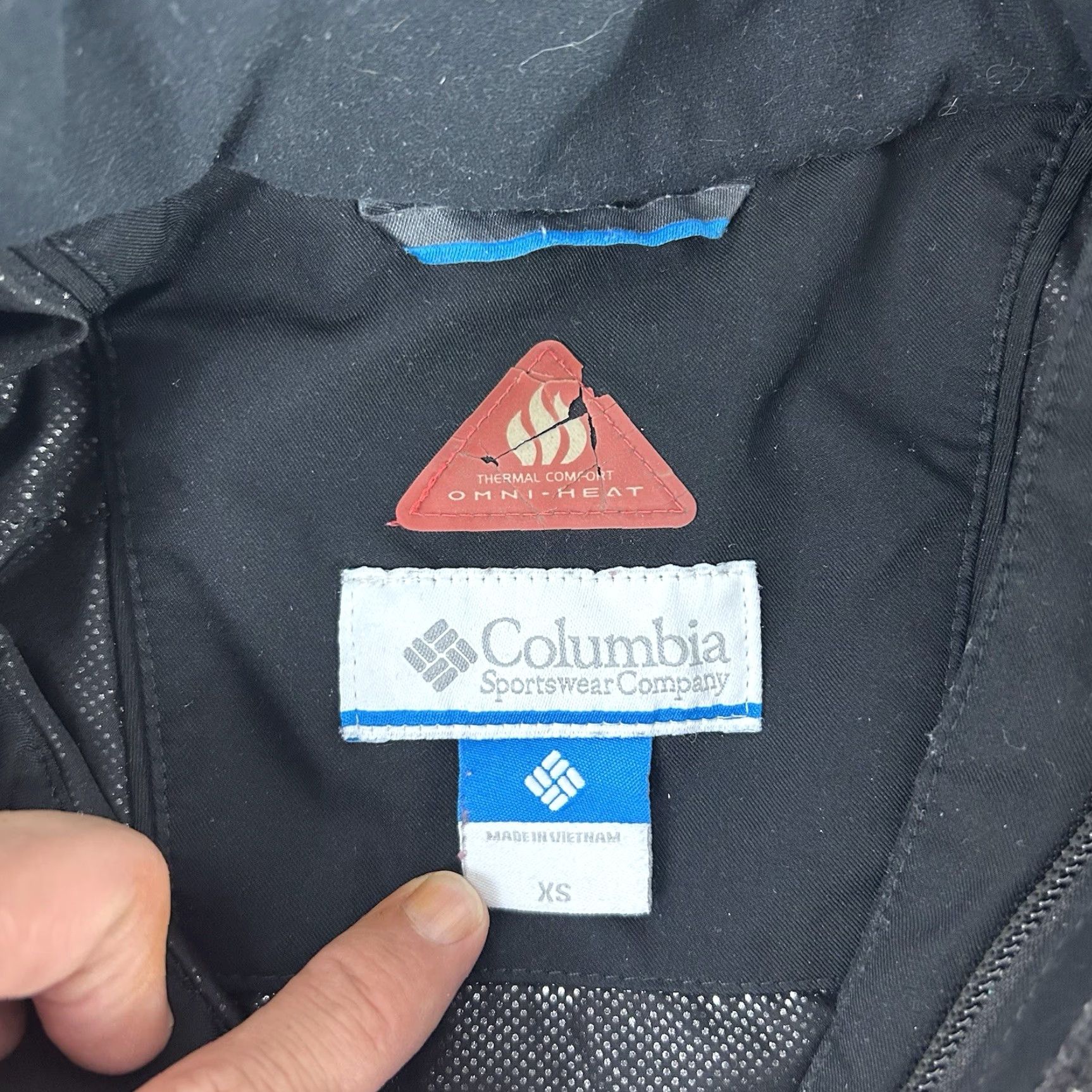 Vintage Columbia Jacket Womens XS Omni Heat Black (No Hood) Regular Fit Mid-Length Solid Softshell Outdoor Halloween-style? Size XS / US 0-2 / IT 36-38 - 3 Thumbnail