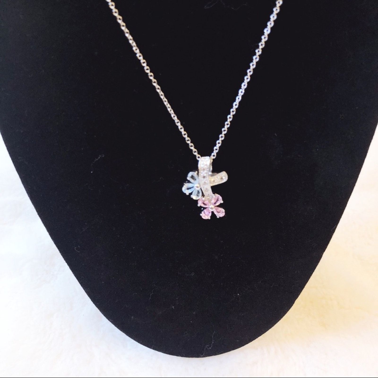 Other Sterling Silver Multi Crystals Flowers Necklace Size ONE SIZE - 2 Thumbnail