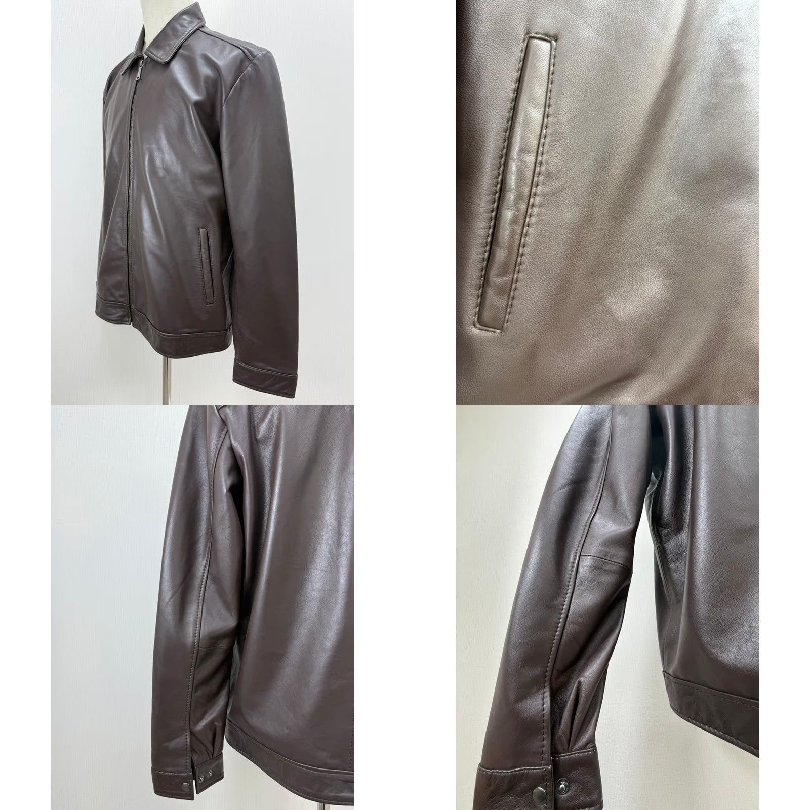 Vintage Men's Italian Sheepskin Genuine Leather Jacket Brown XL Size US XL / EU 56 / 4 - 9 Thumbnail