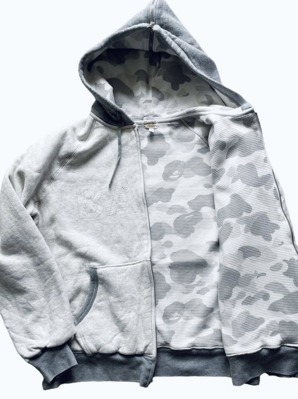 Bape BAPE 2Tone Zip Hoodie Grey Camo Archive Vintage Size US L / EU 52-54 / 3 - 2 Thumbnail