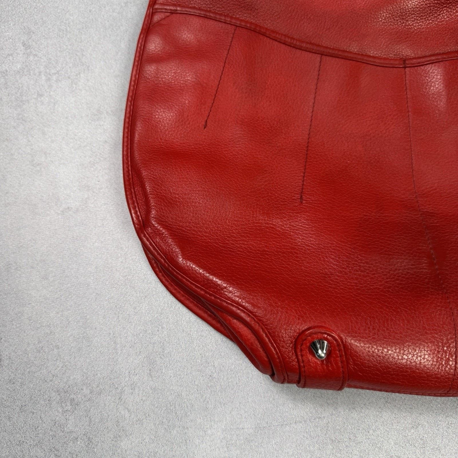 Christian Dior Red Leather Medium 61 Tote