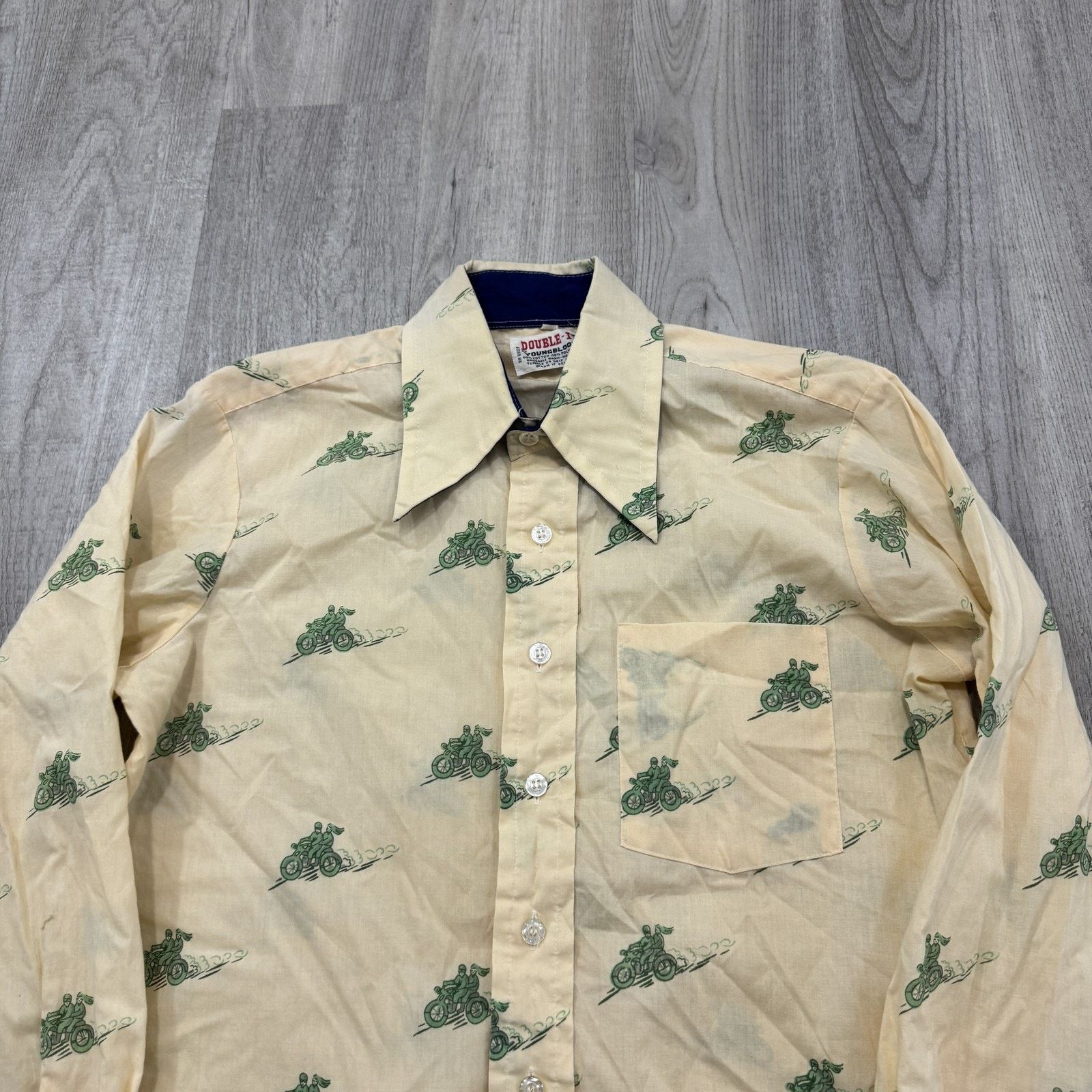 Vintage Vintage Double-It Youngbloods Shirt Mens 15 Motorcycle Print Size US L / EU 52-54 / 3 - 2 Thumbnail