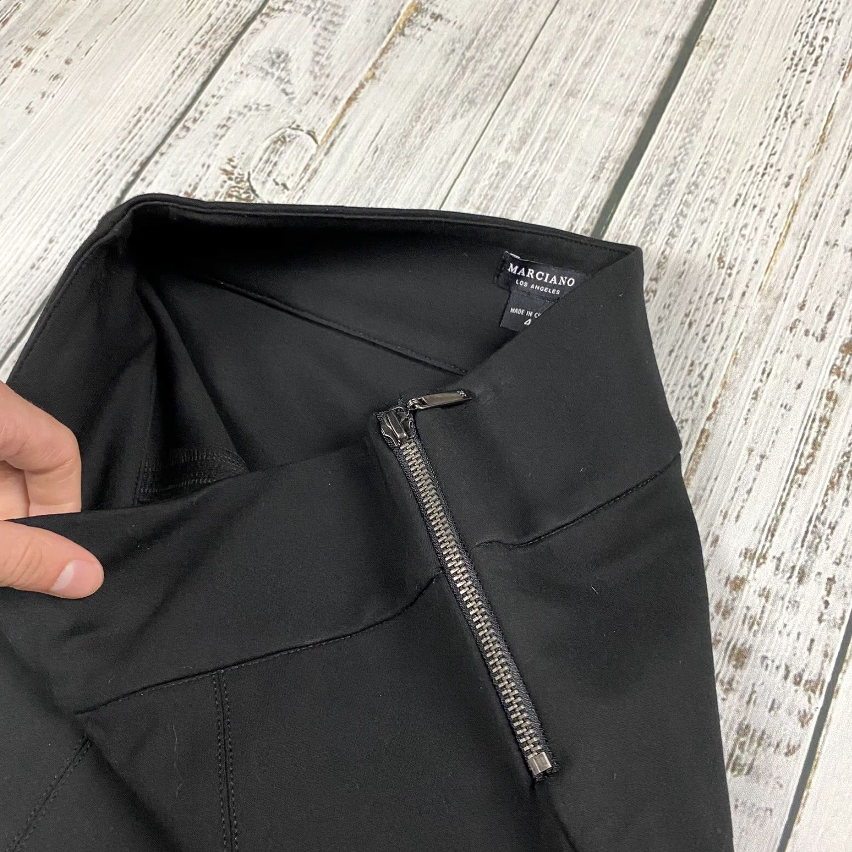 Vintage WOMENS GUESS BY MARCIANO HIGH WAISTED SUITING PANTS BLACK STRETCH 4 DRESS WORK SIDE ZIP PANTS Size 27" / US 4 / IT 40 - 4 Thumbnail
