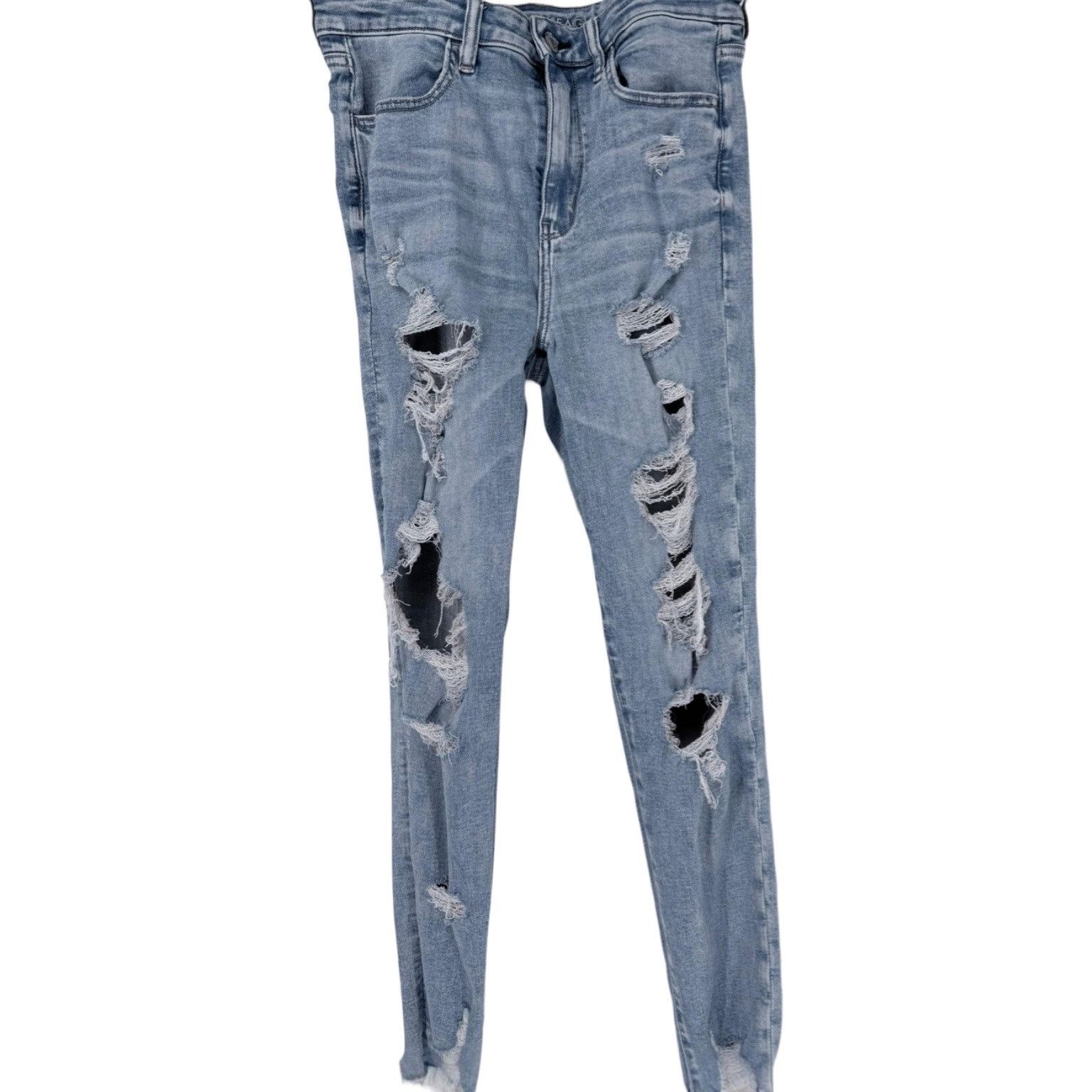 American Eagle Outfitters American Eagle Jeans - Distressed Skinny - Raw Hem -10- VGC Size 32" / US 10 / IT 46 - 3 Thumbnail