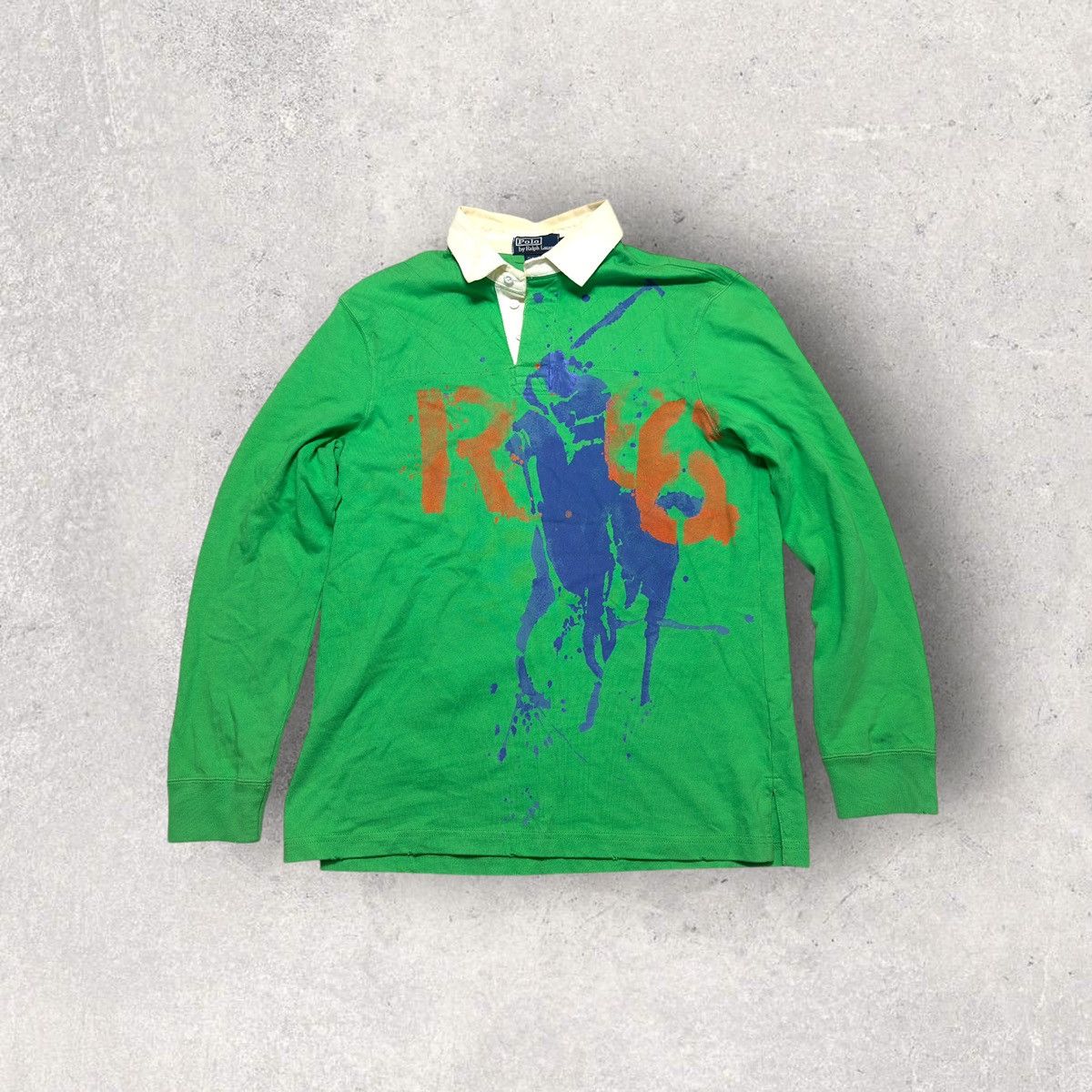 Polo Ralph Lauren × Vintage Vintage Polo long sleeve rugby shirt Size US L / EU 52-54 / 3 - 1 Thumbnail