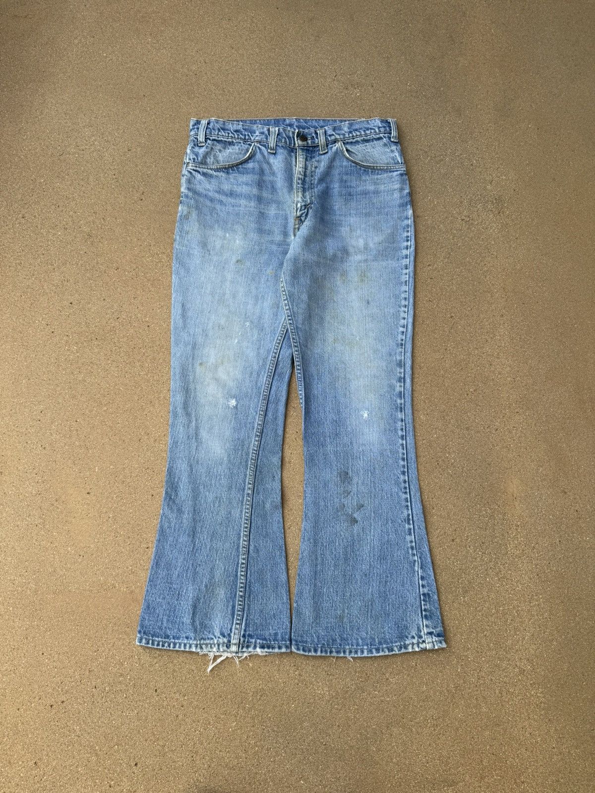 Levi's × Vintage Vtg 70’s Levi’s 646 Orange Tab Bellbottom Flare Jeans 33x29 Size US 33 - 1 Thumbnail