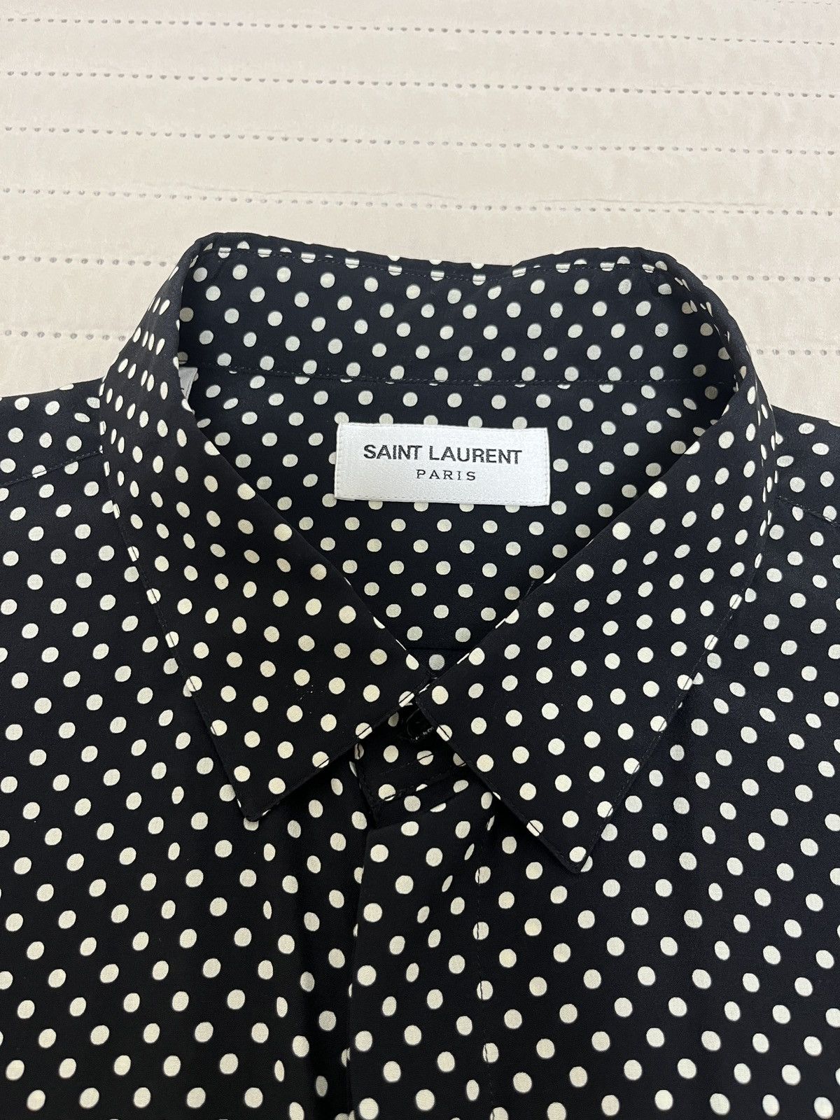 Saint Laurent Paris Polka dot silk shirt Size US L / EU 52-54 / 3 - 5 Thumbnail