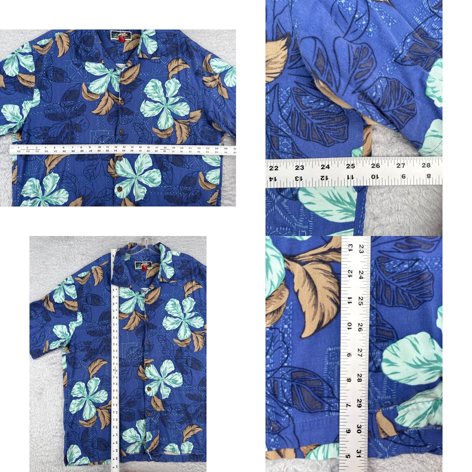 Vintage VINTAGE La Cabana Shirt Men 2XL Blue Floral Hawaiian Rayon Button-Up Short Sleeve, 100% Rayon, Island/Seasonal Mens Shirt Size US XXL / EU 58 / 5 - 8 Thumbnail
